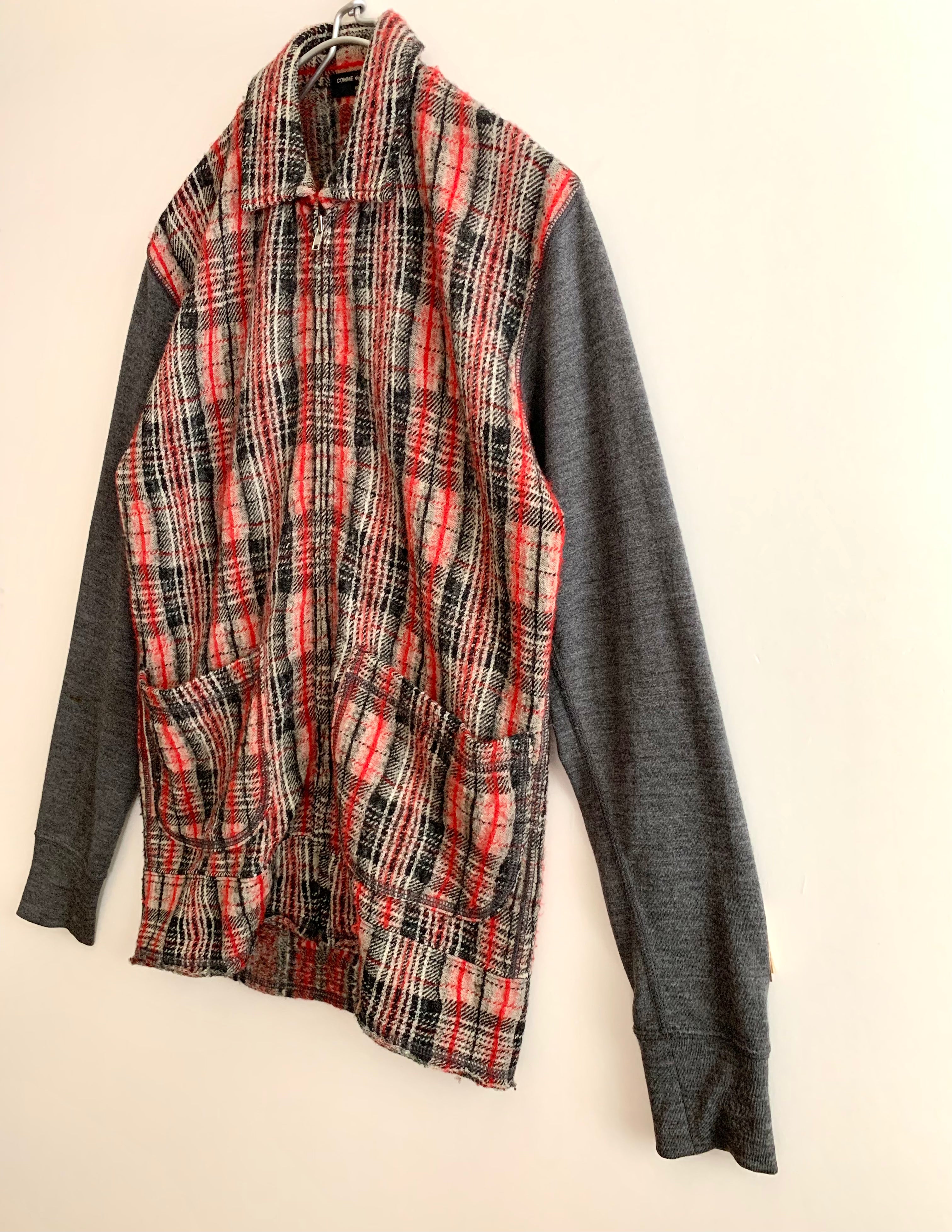 【 COMME des GARÇONS HOMME 】Check pattern switching Knit Jacket
