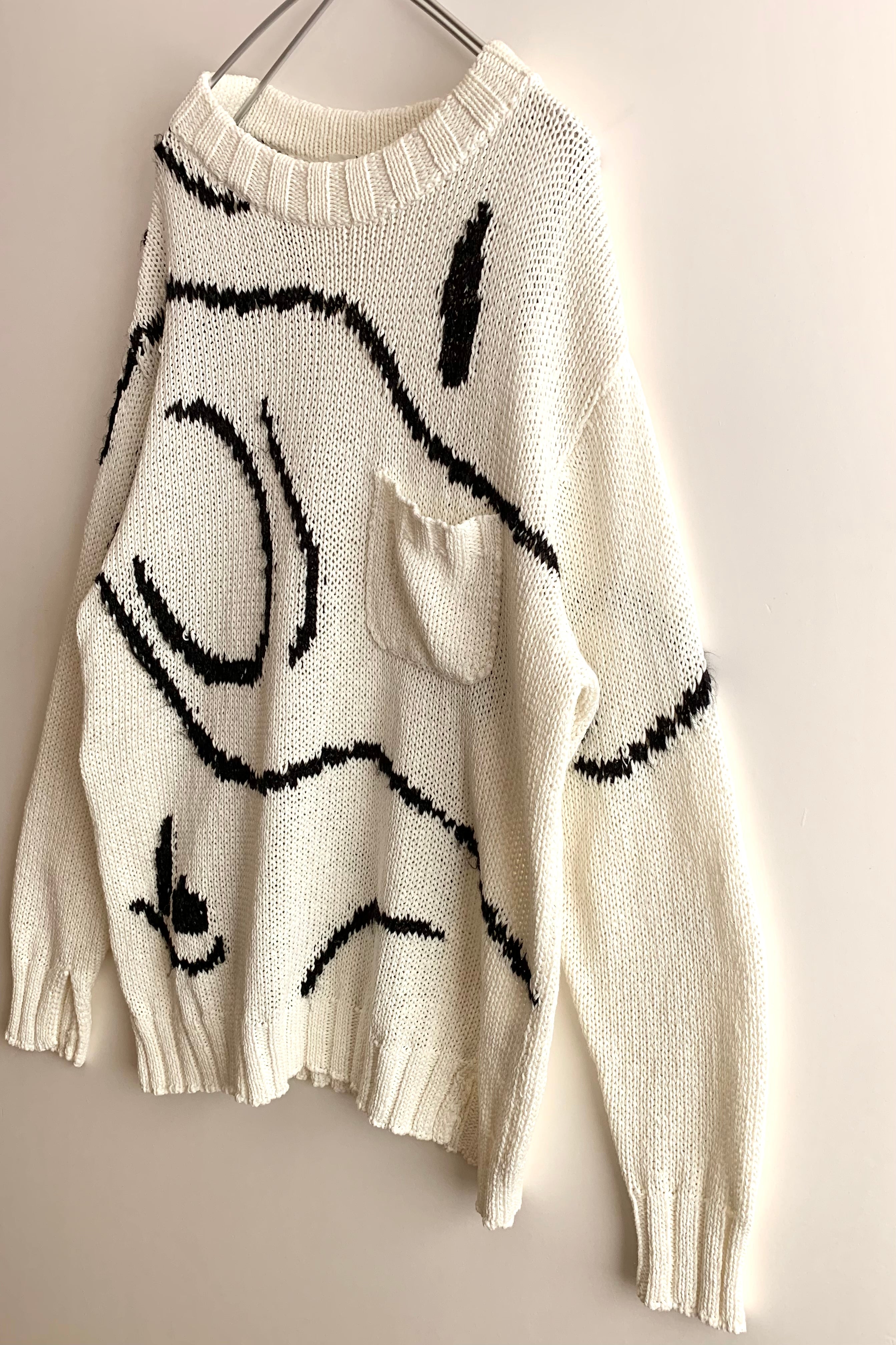 【 Saby 】
INTARSIA C/N KNIT                                                              Hand Drowing By Tsuchida Ayumi