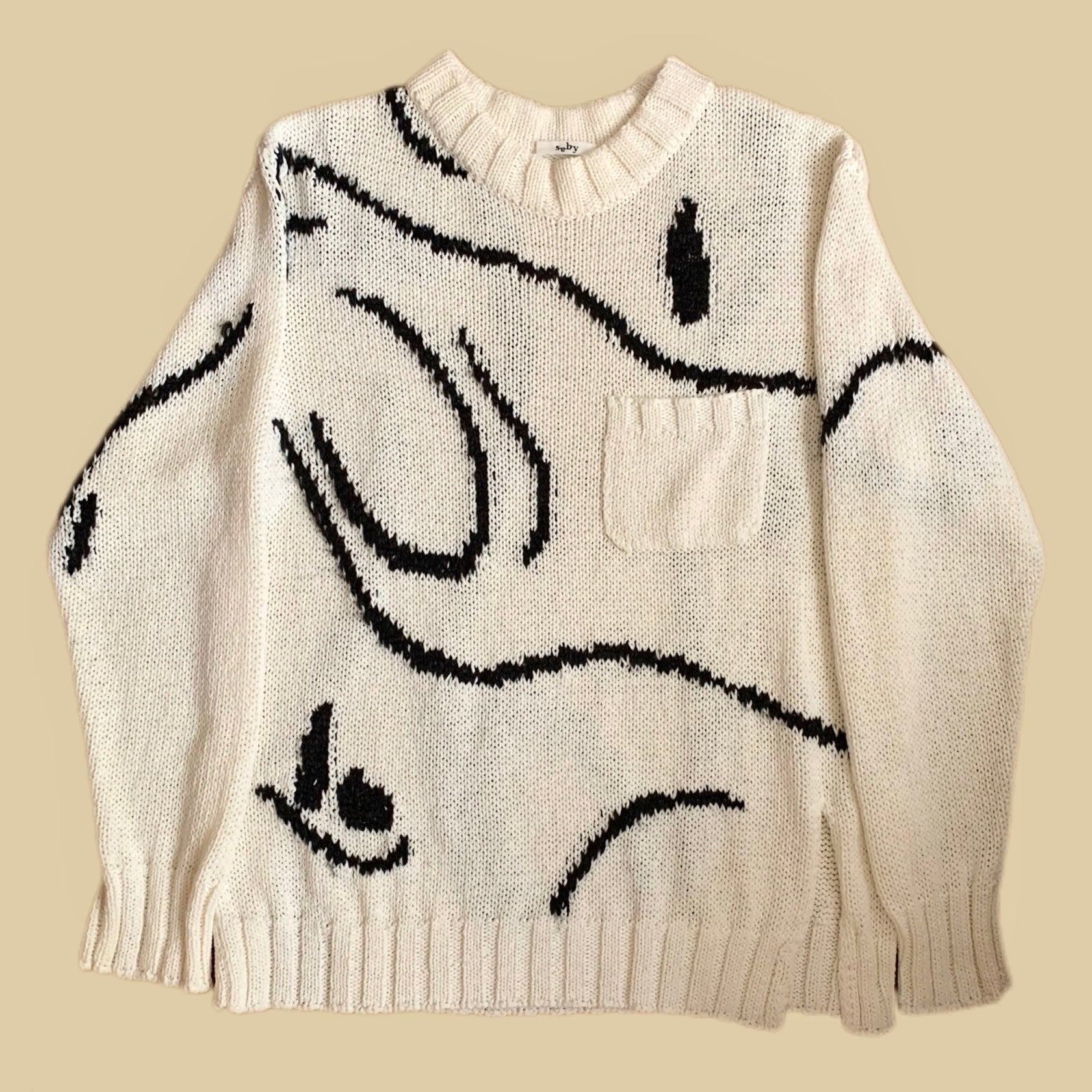 【 Saby 】
INTARSIA C/N KNIT                                                              Hand Drowing By Tsuchida Ayumi