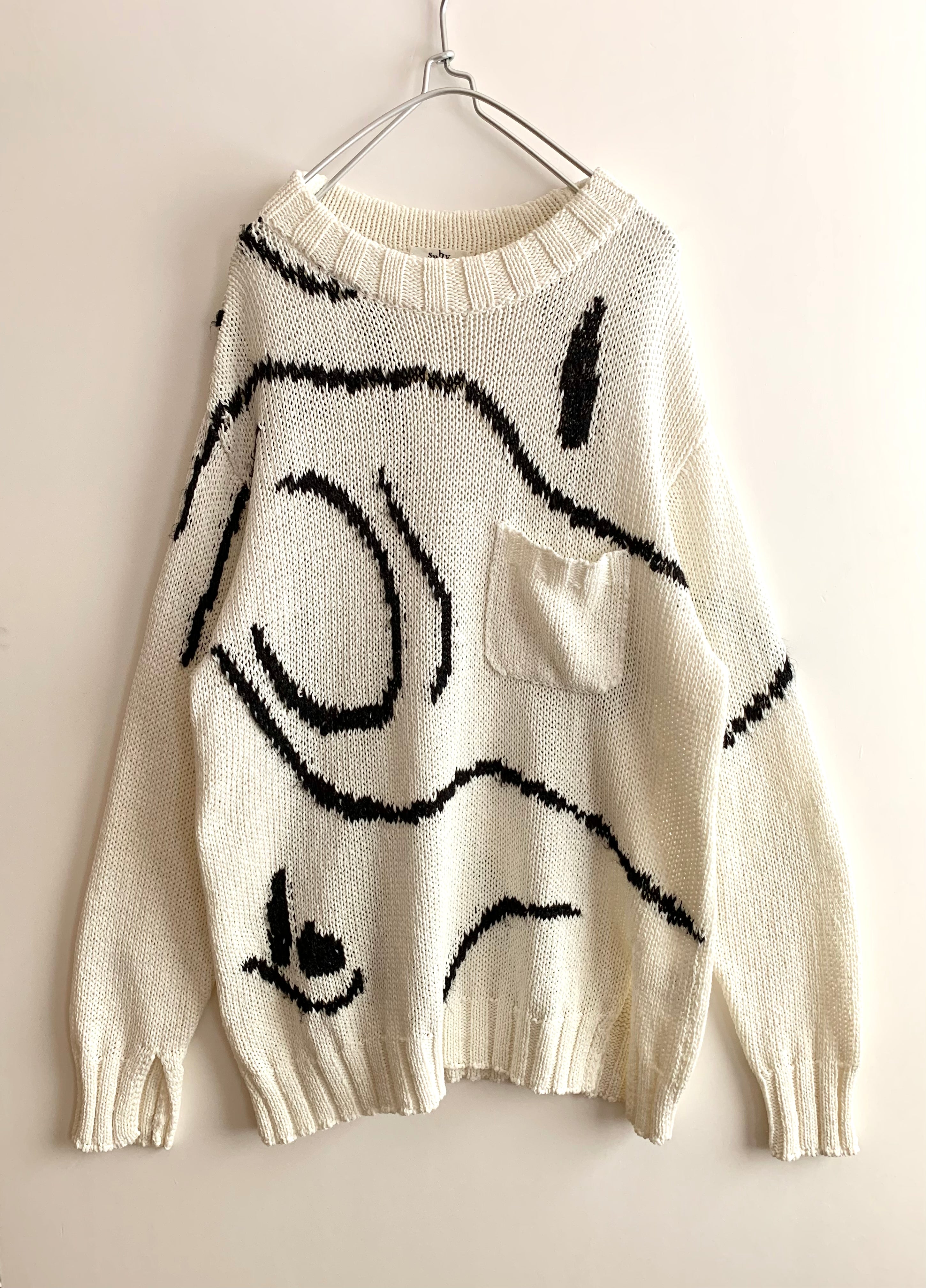 【 Saby 】
INTARSIA C/N KNIT                                                              Hand Drowing By Tsuchida Ayumi