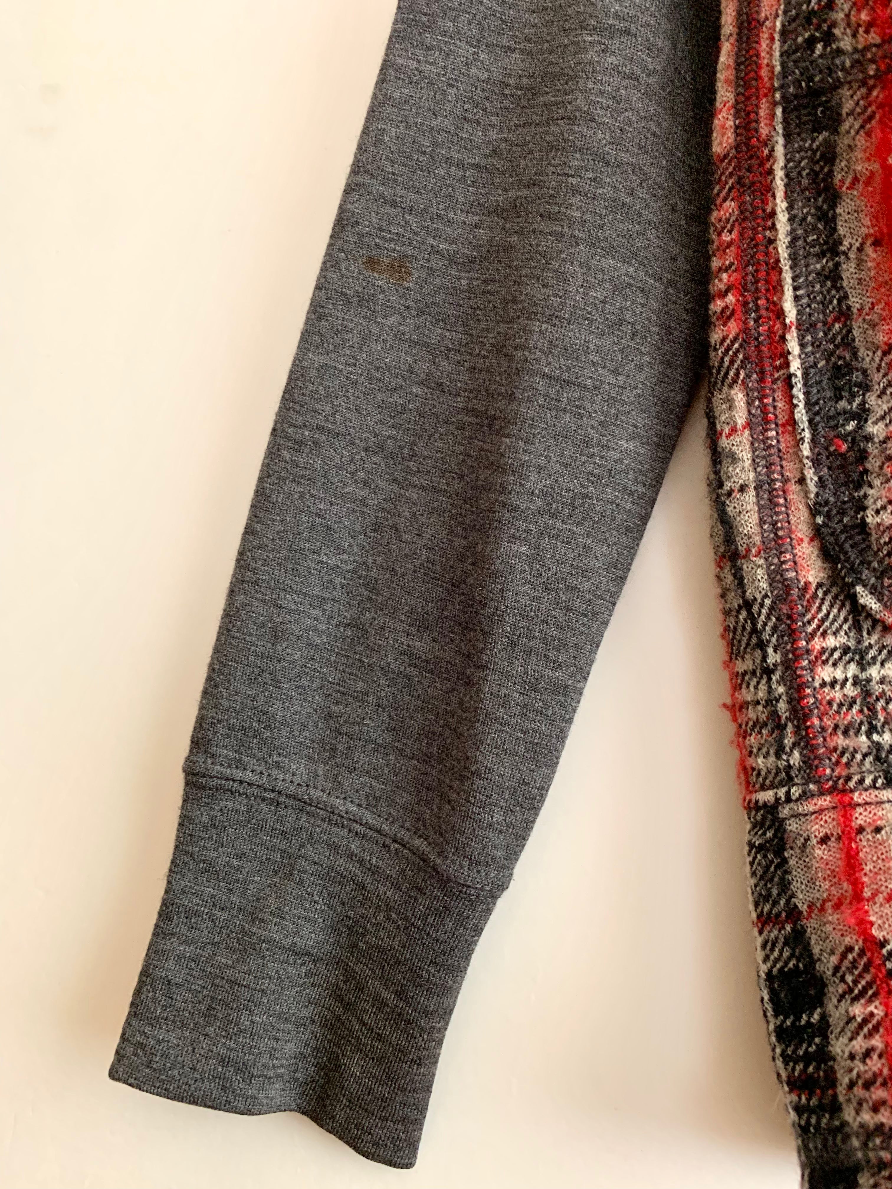 【 COMME des GARÇONS HOMME 】Check pattern switching Knit Jacket