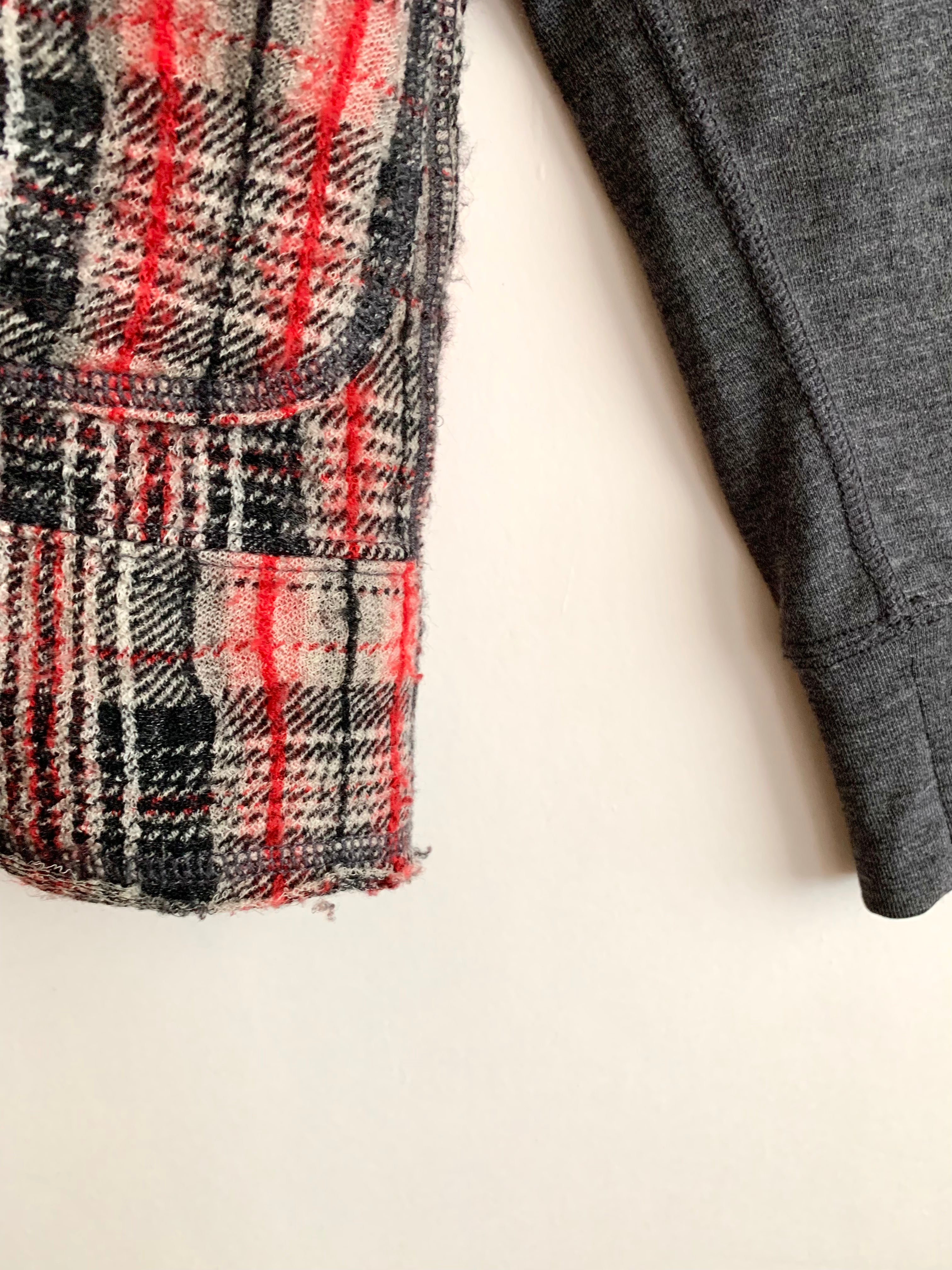 【 COMME des GARÇONS HOMME 】Check pattern switching Knit Jacket