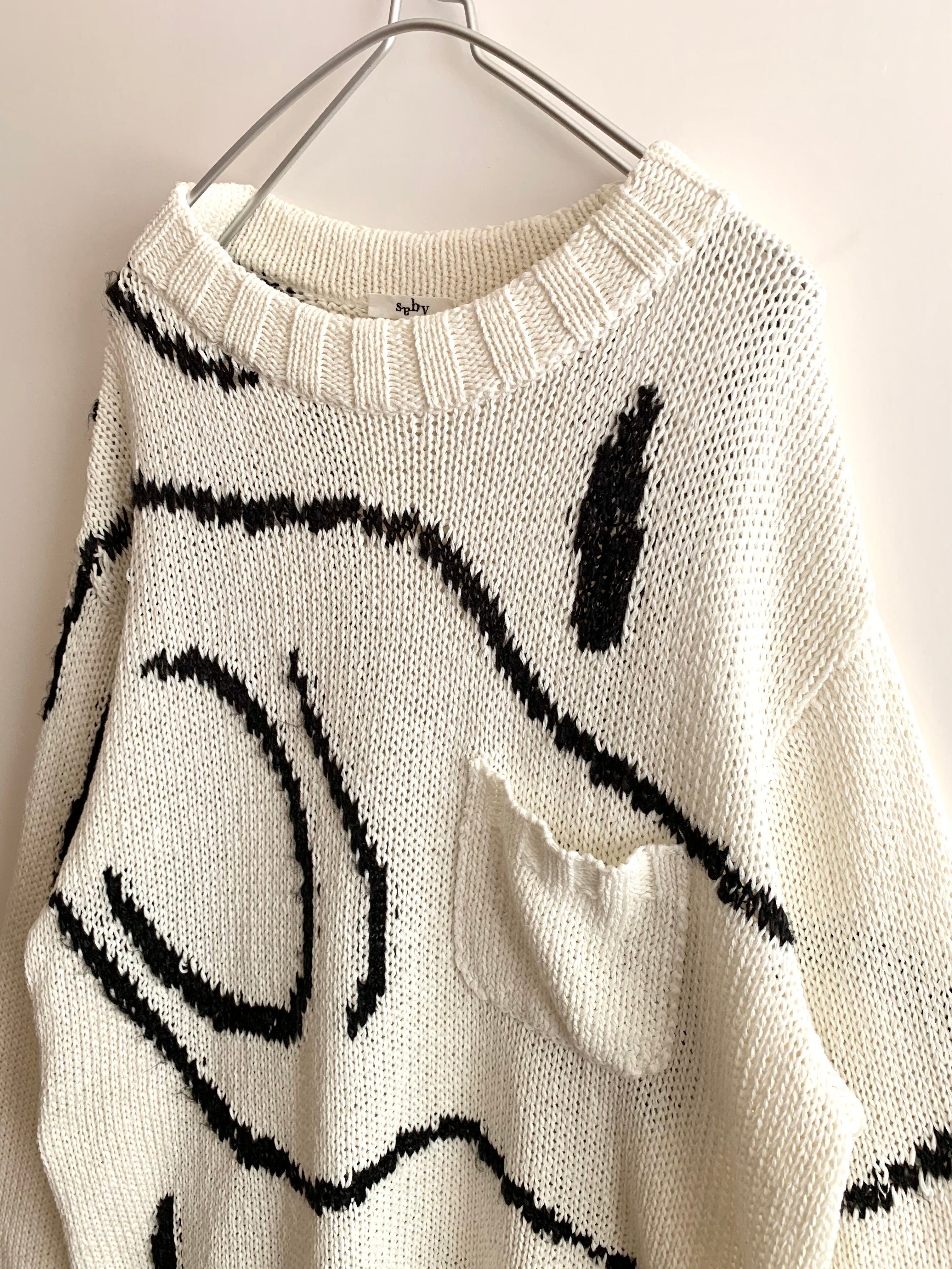 【 Saby 】
INTARSIA C/N KNIT                                                              Hand Drowing By Tsuchida Ayumi
