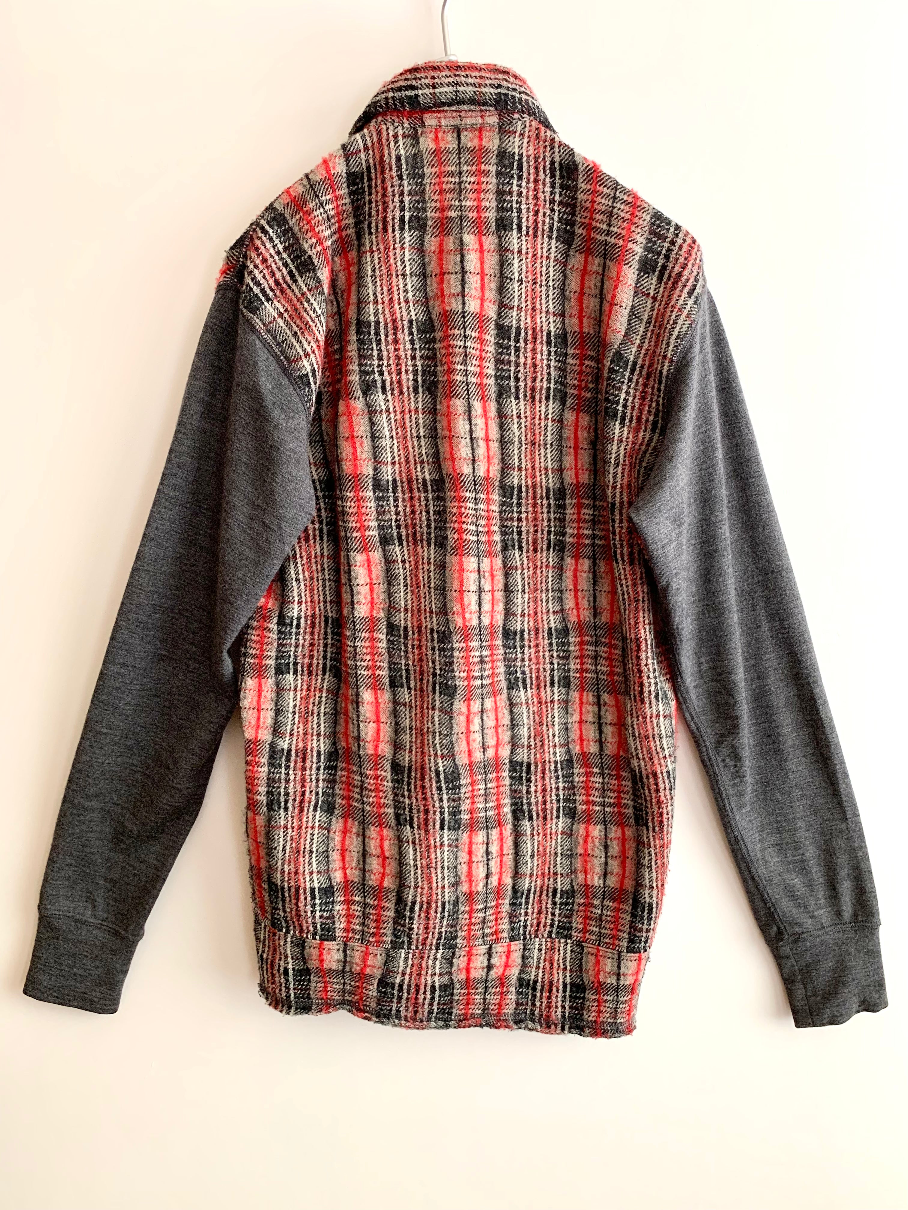 【 COMME des GARÇONS HOMME 】Check pattern switching Knit Jacket