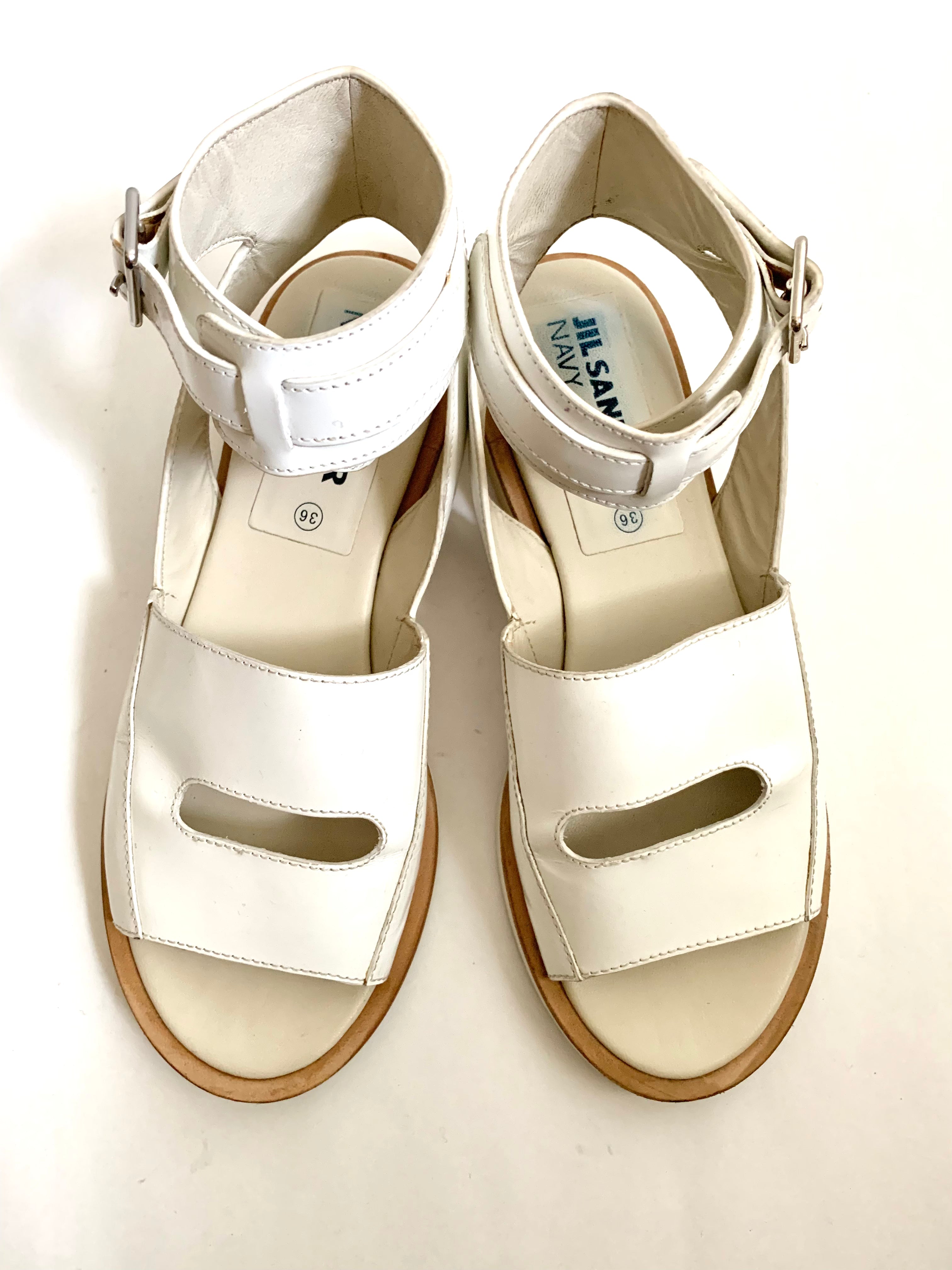 【 JIL SANDER NAVY 】Leather sandals