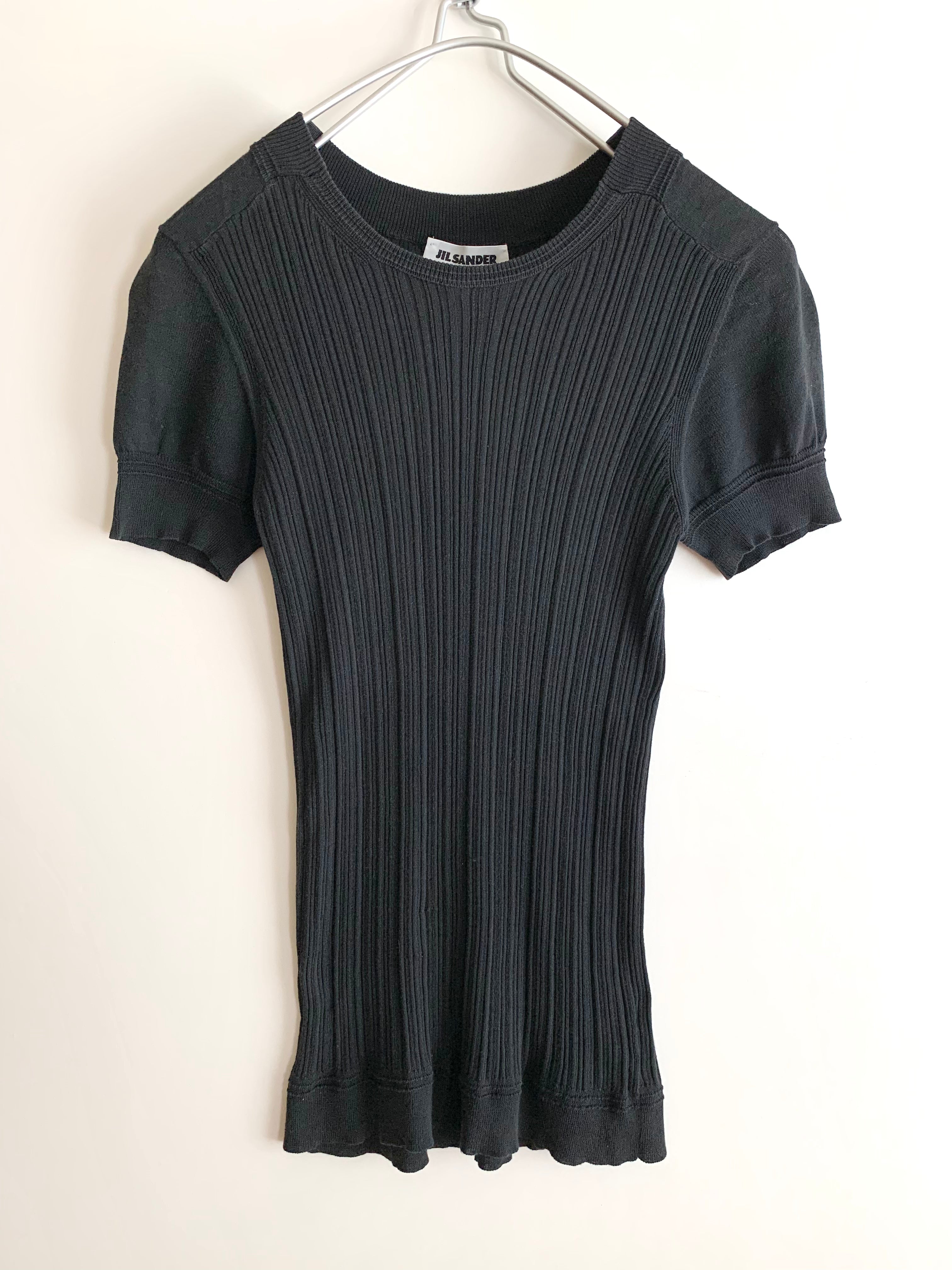 【 JIL SANDER 】Rib cut sew  Short sleeve T-shirts