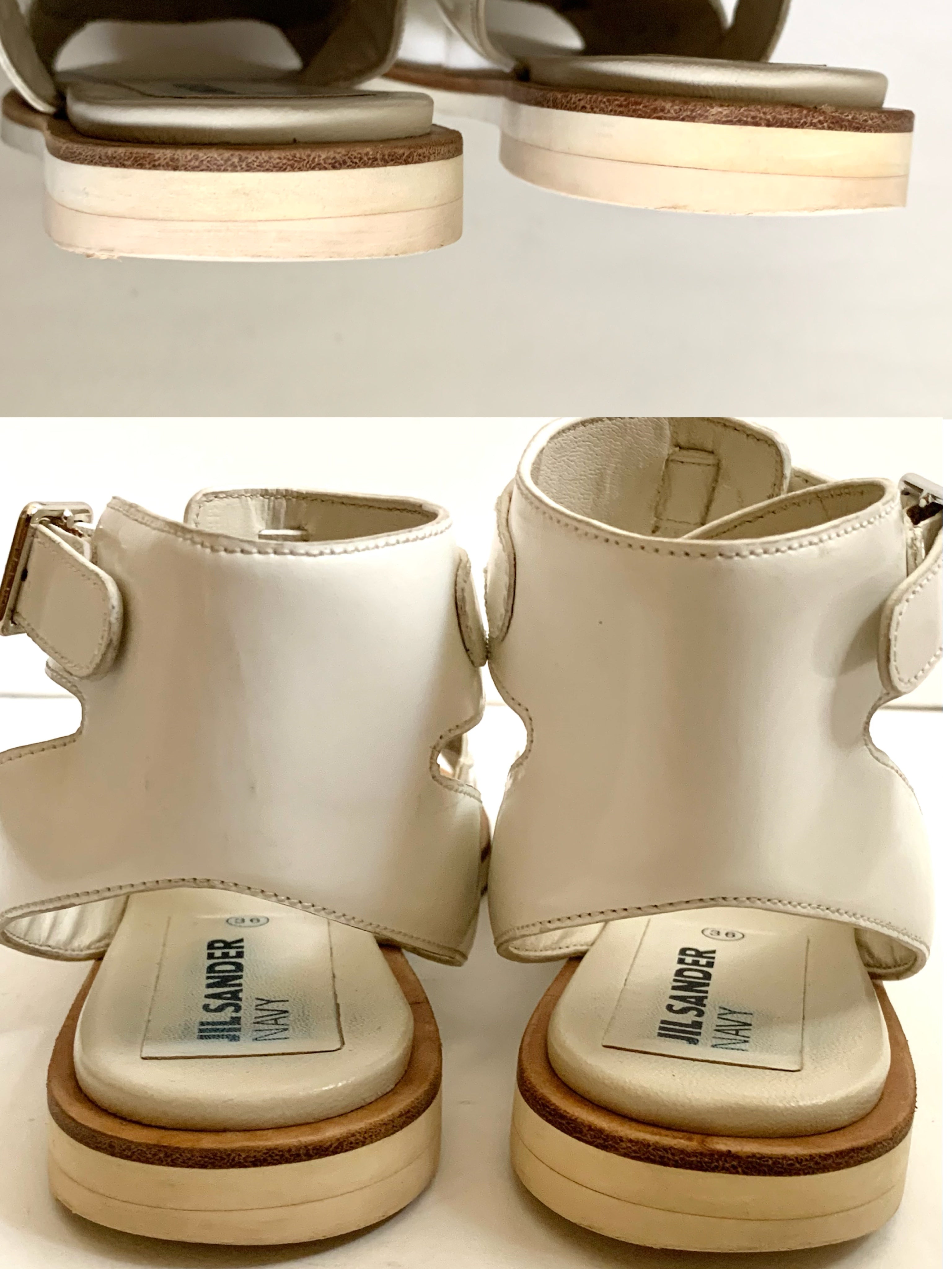 【 JIL SANDER NAVY 】Leather sandals