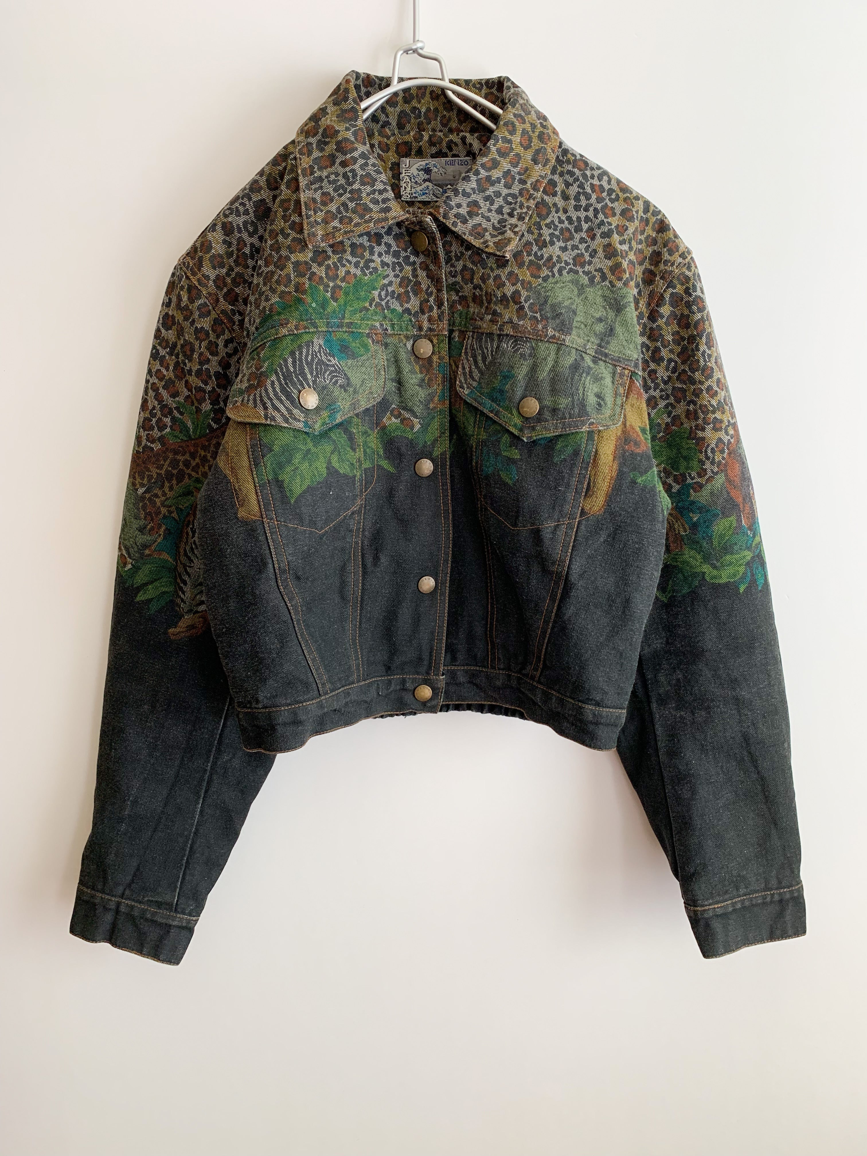 【 90s KENZO 】Safari Design Denim Jacket