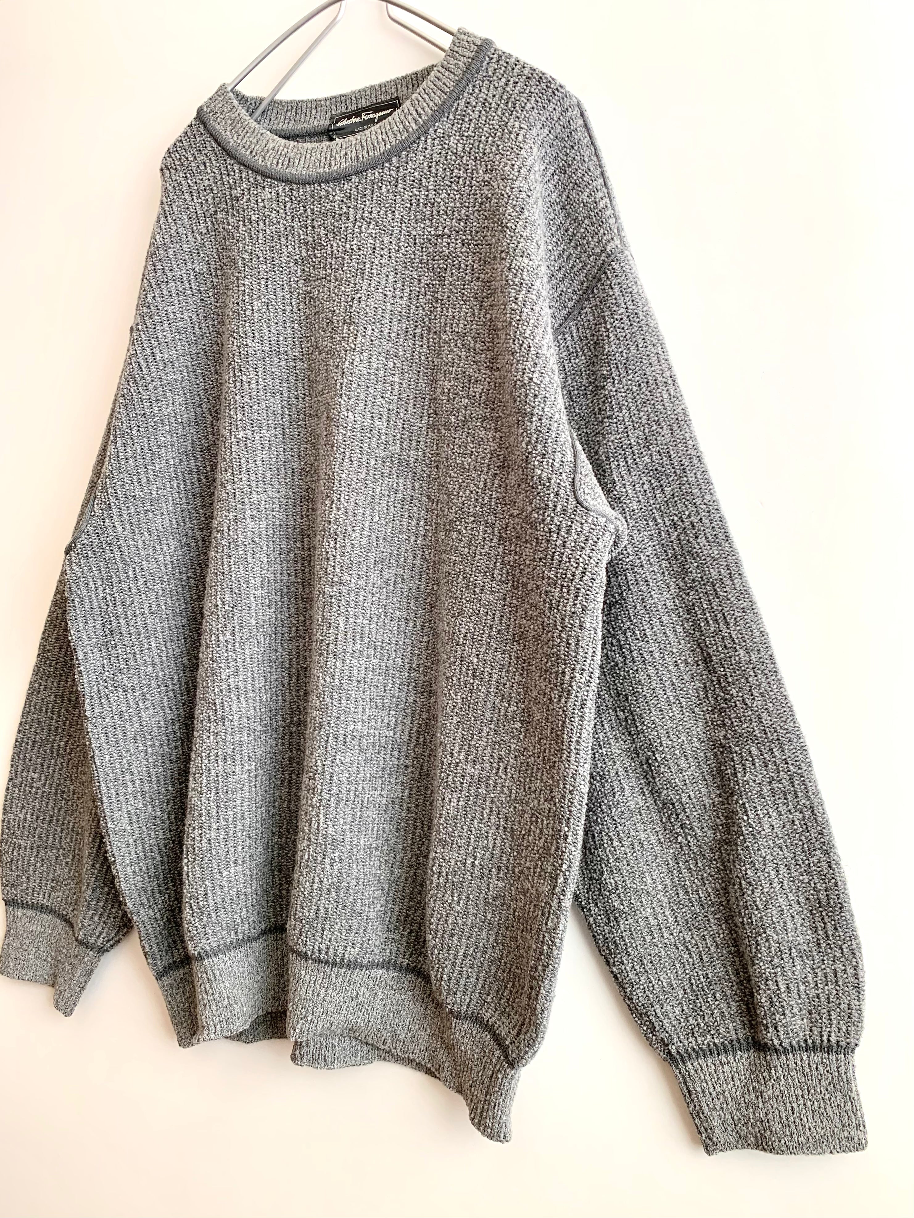 【 90s Salvatore Ferragamo 】Over Size Knit