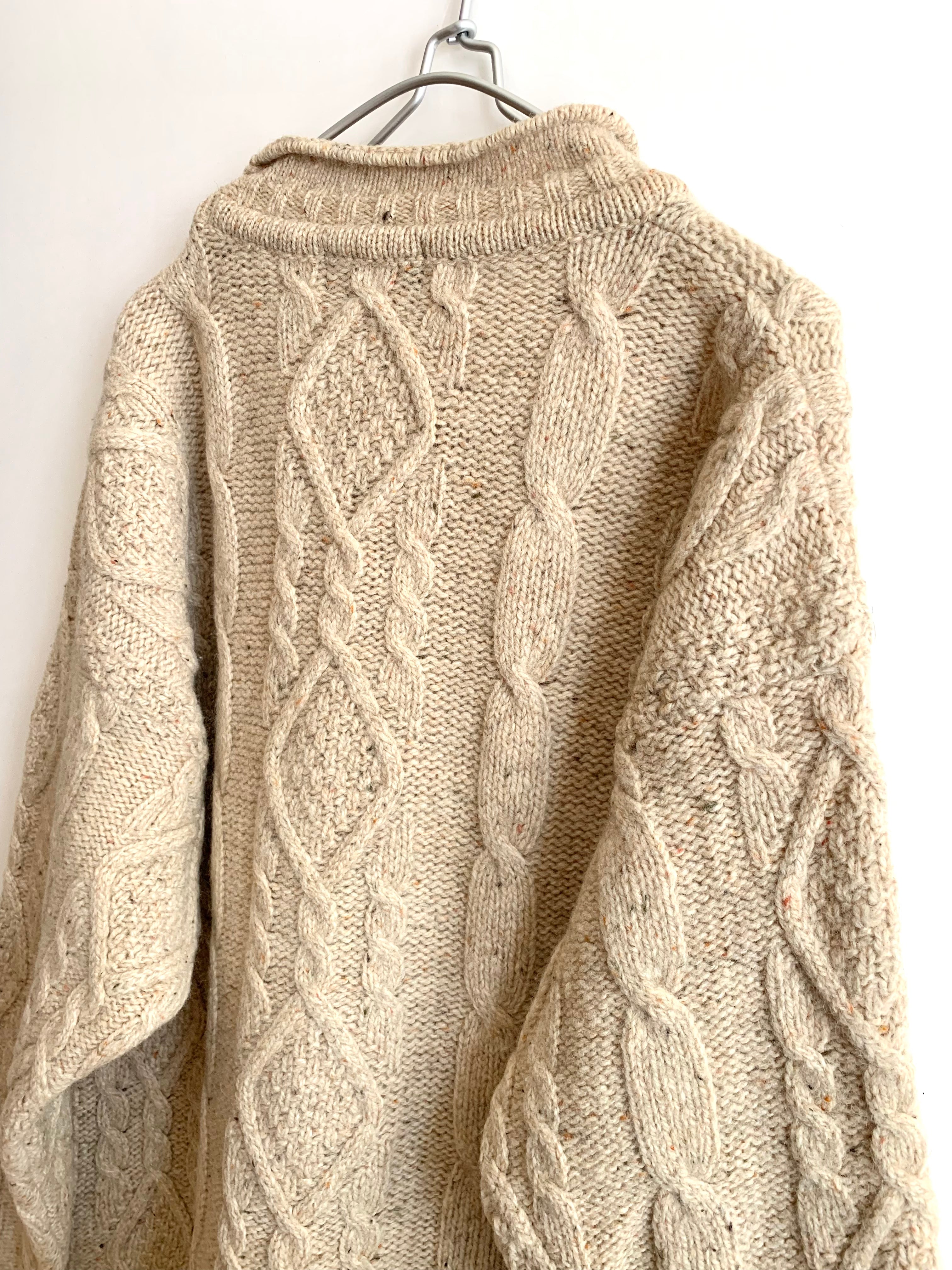 【 80s Brooks Brothers 】Roll Neck aran knit
