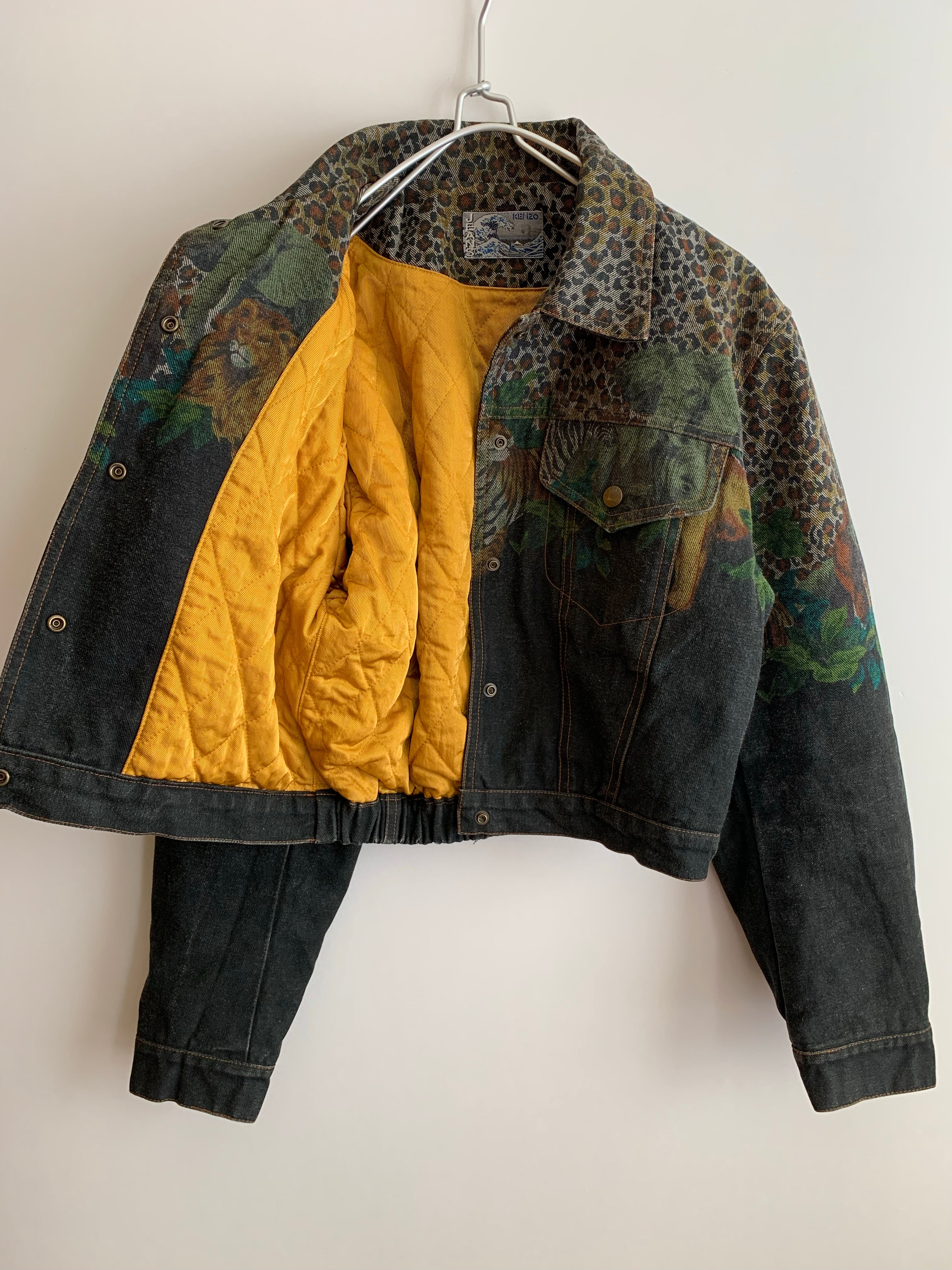 【 90s KENZO 】Safari Design Denim Jacket