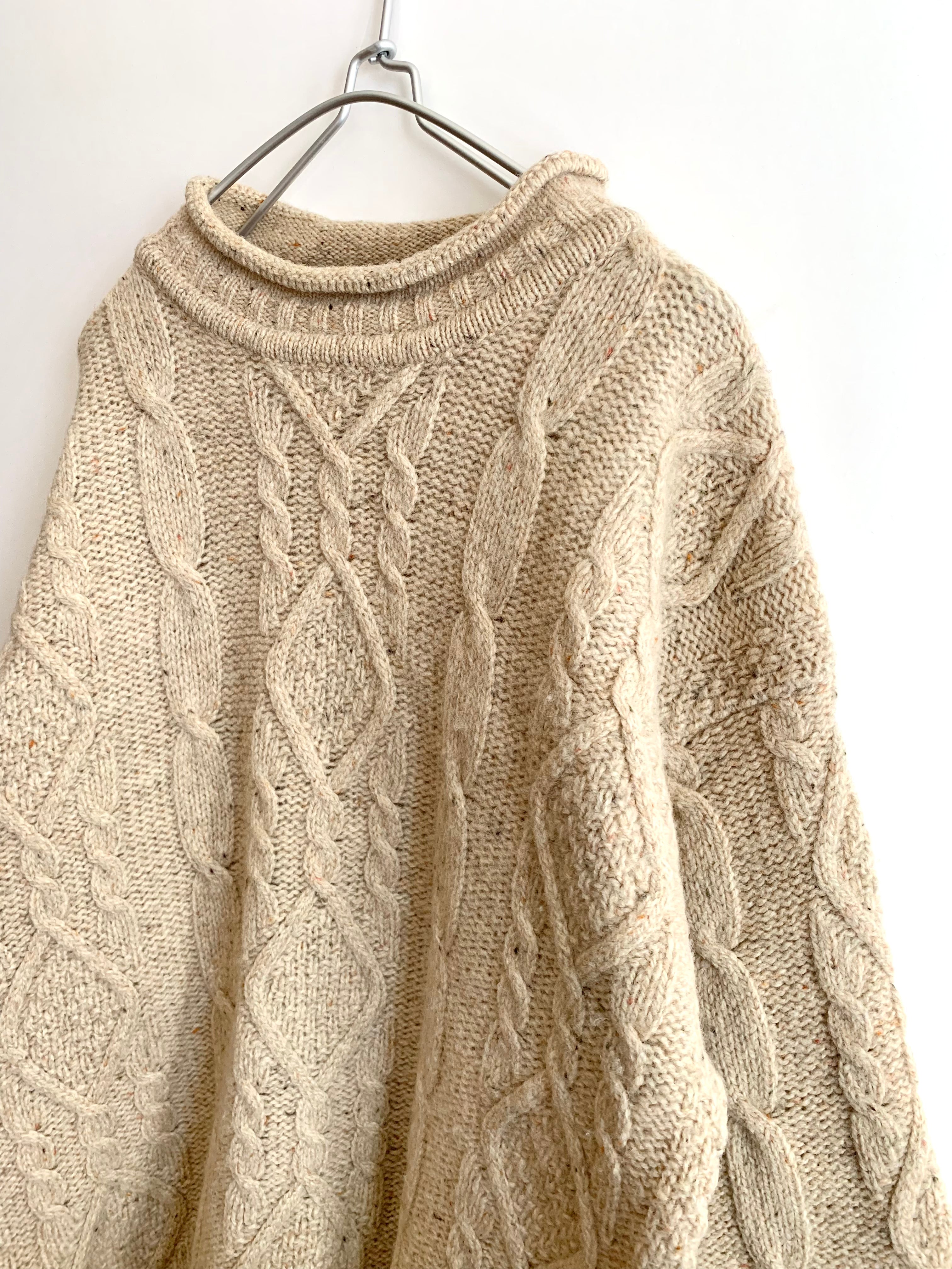 【 80s Brooks Brothers 】Roll Neck aran knit