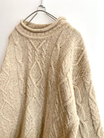 画像をギャラリービューアに読み込む, 【 80s Brooks Brothers 】Roll Neck aran knit
