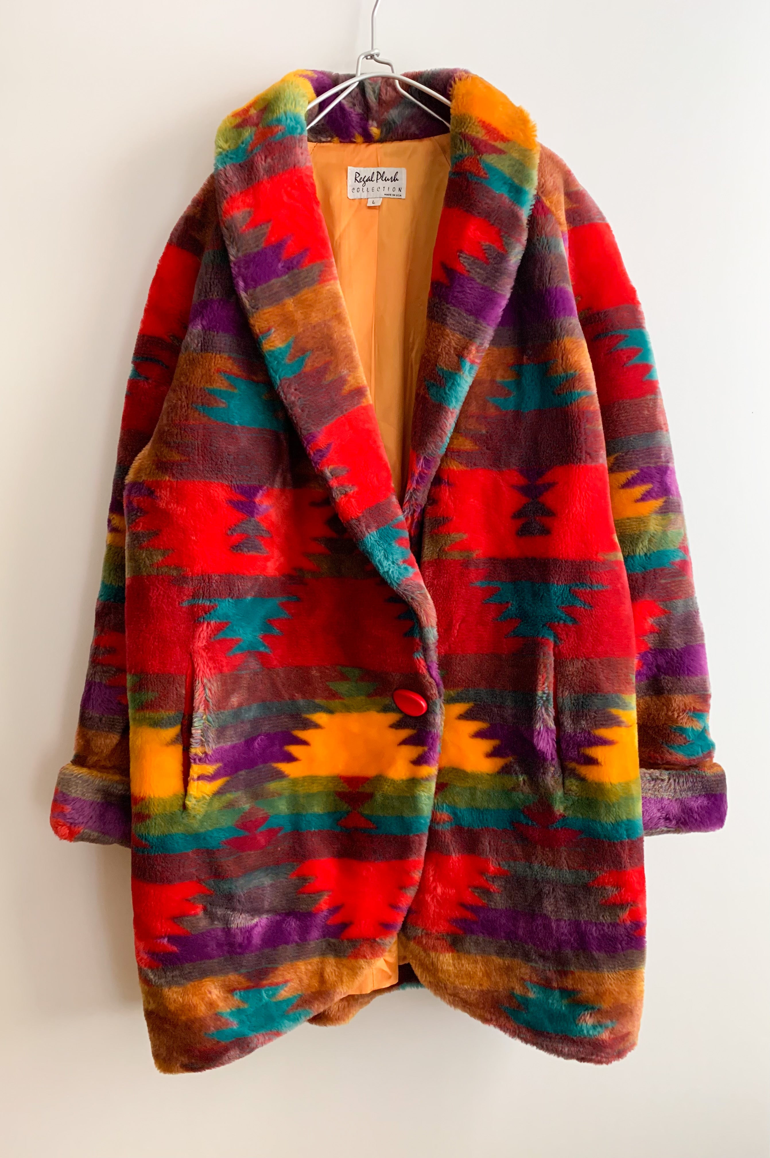 【 VINTAGE 】  MULCH  COLOUR FAKE FUR COAT