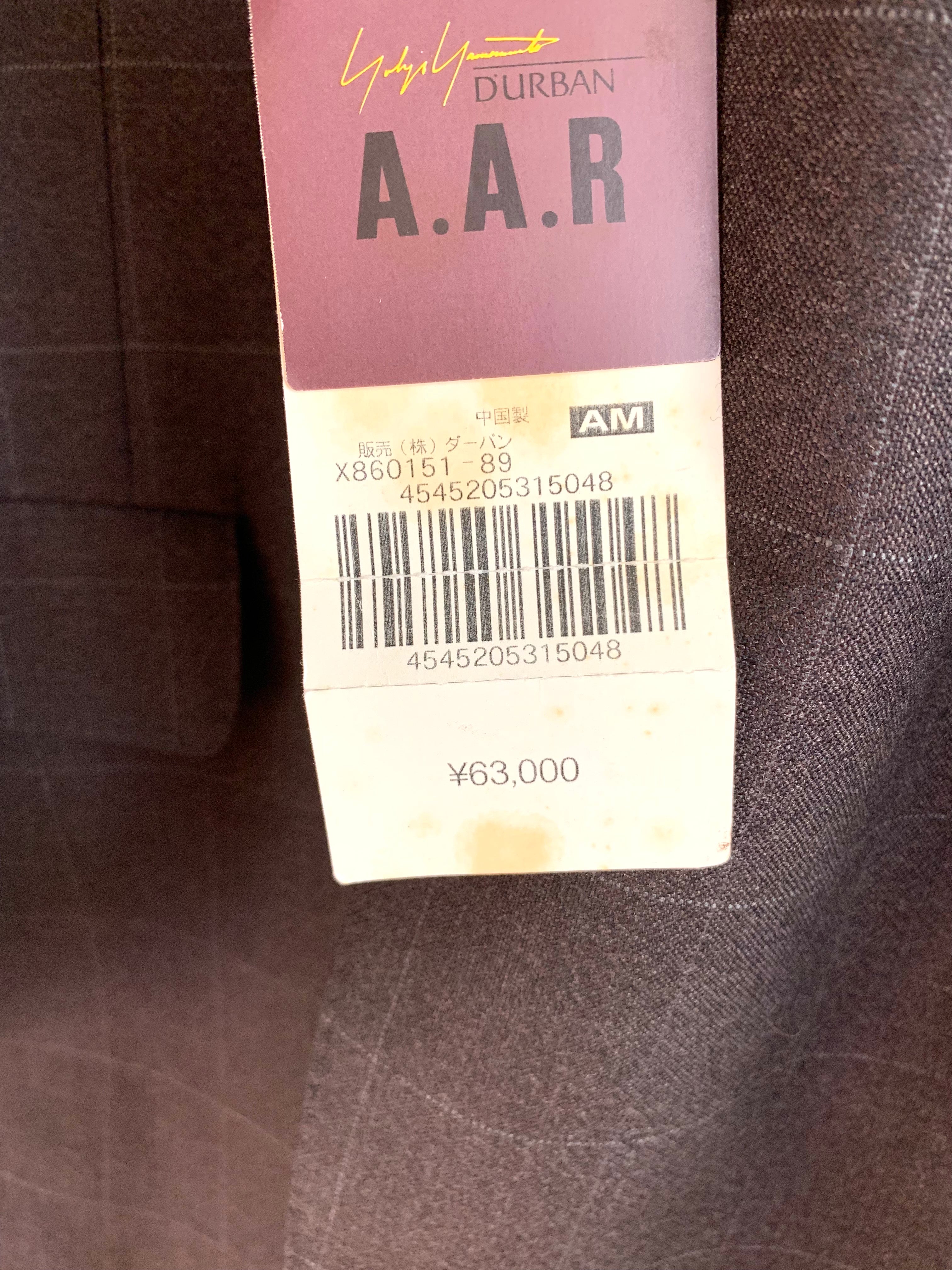 【 AAR DURBAN yohji yamamoto 】Set up Suits