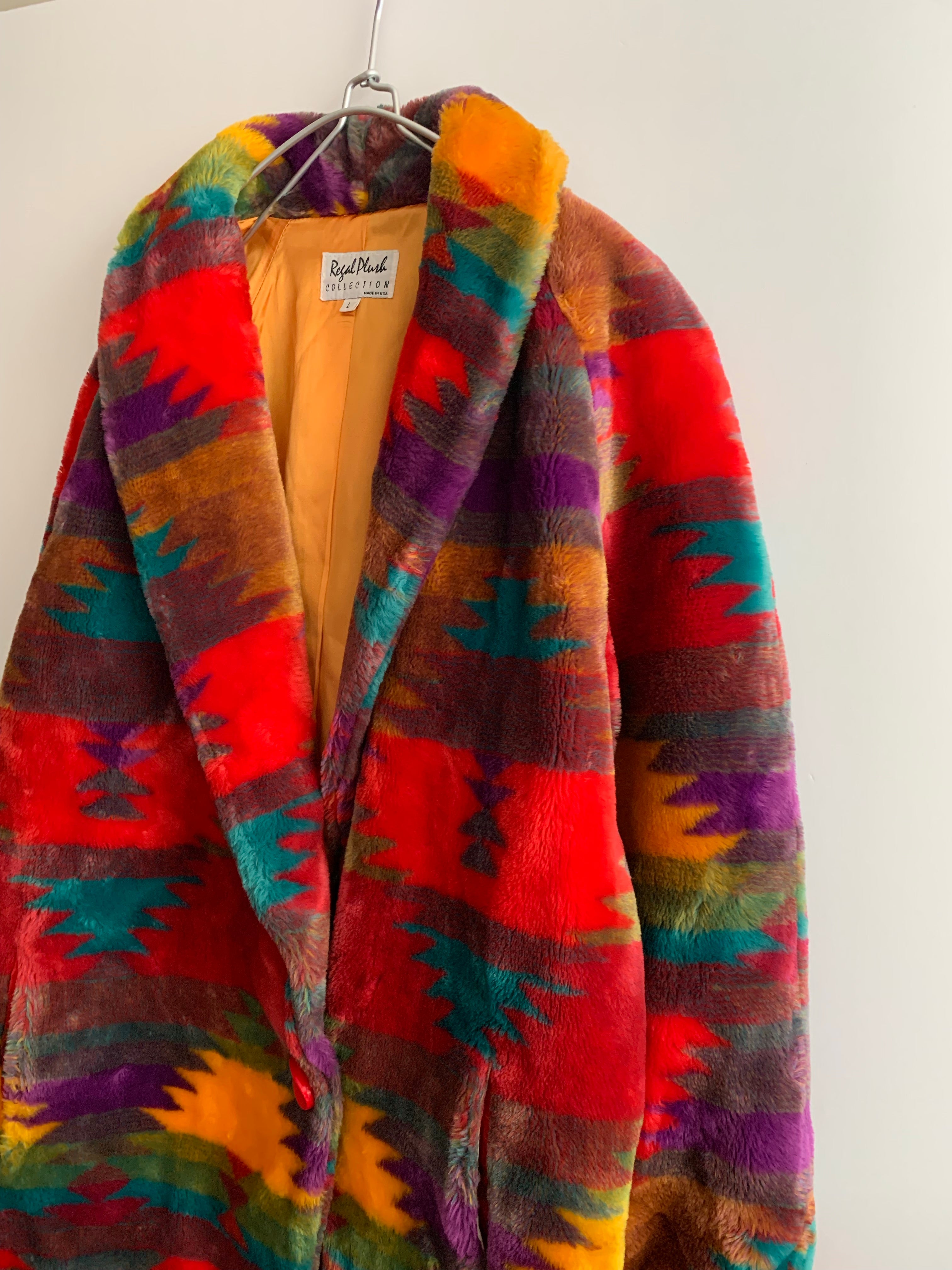 【 VINTAGE 】  MULCH  COLOUR FAKE FUR COAT