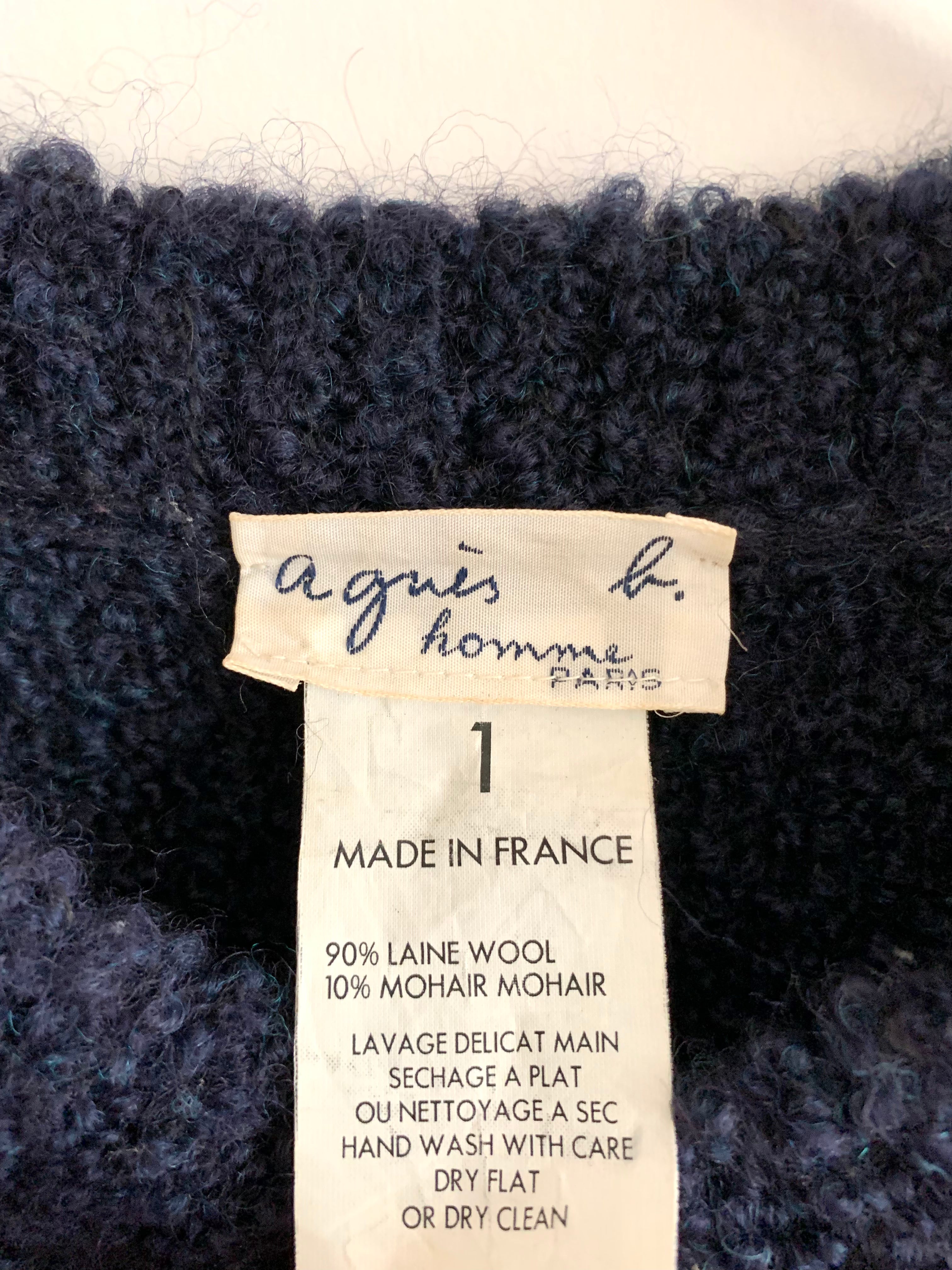 【 90s agnès b. HOMME 】 Pull over knit