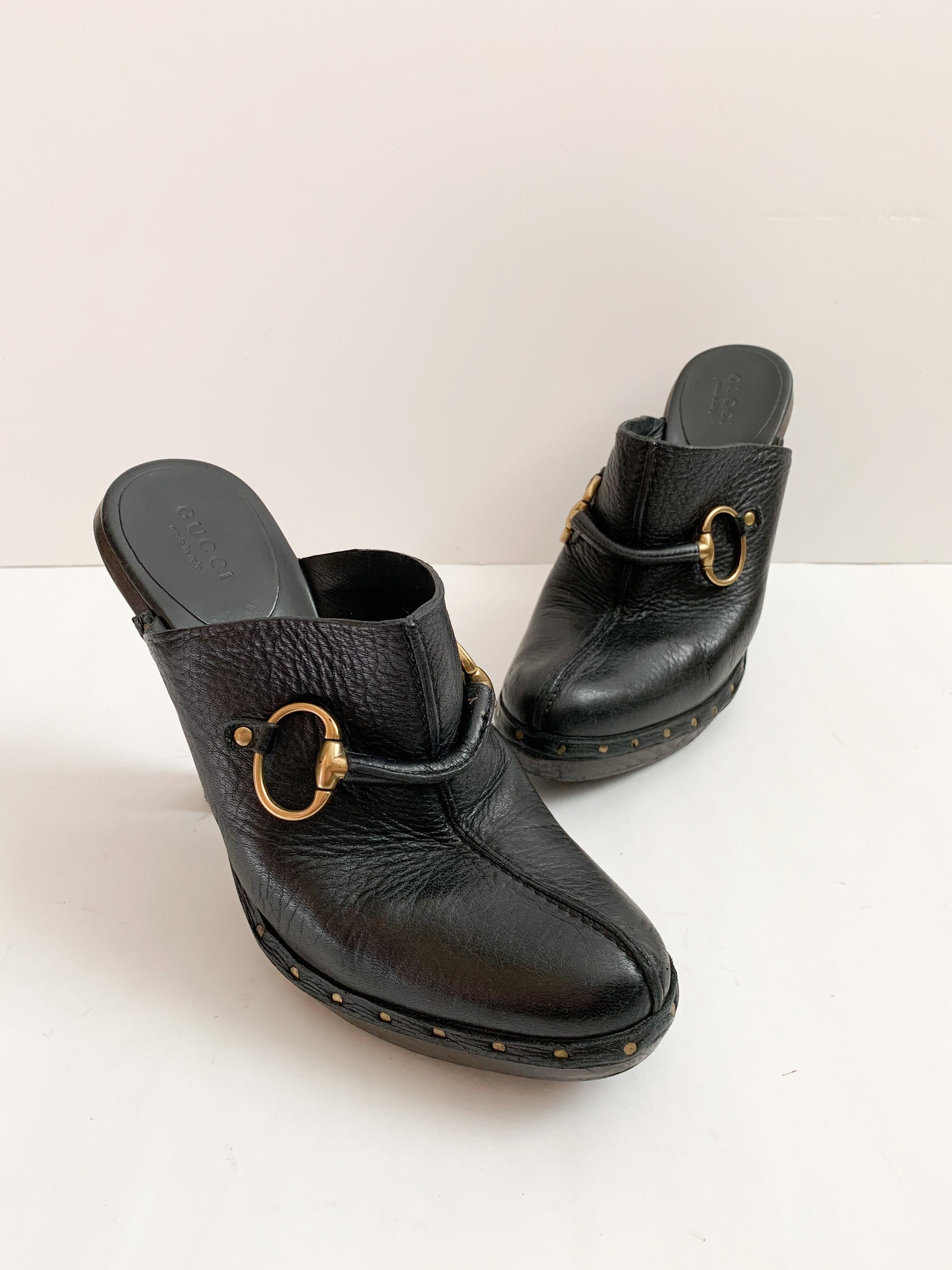【 GUCCI 】HORSE BIT SABOT SANDALS