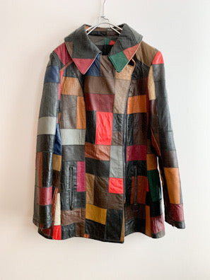 【 70s Vintage 】 Patchwork Leather Jacket