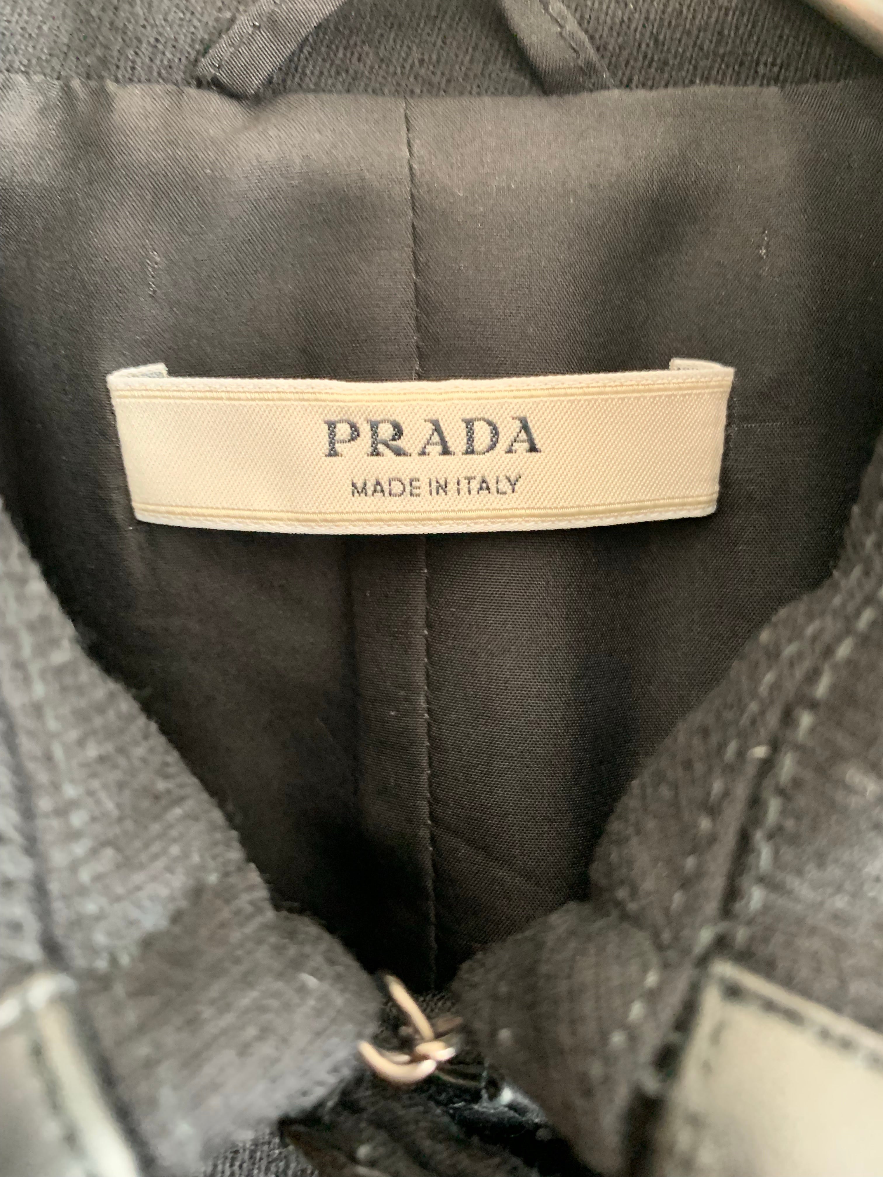 【 PRADA 】 Wool×Leather Long Coat