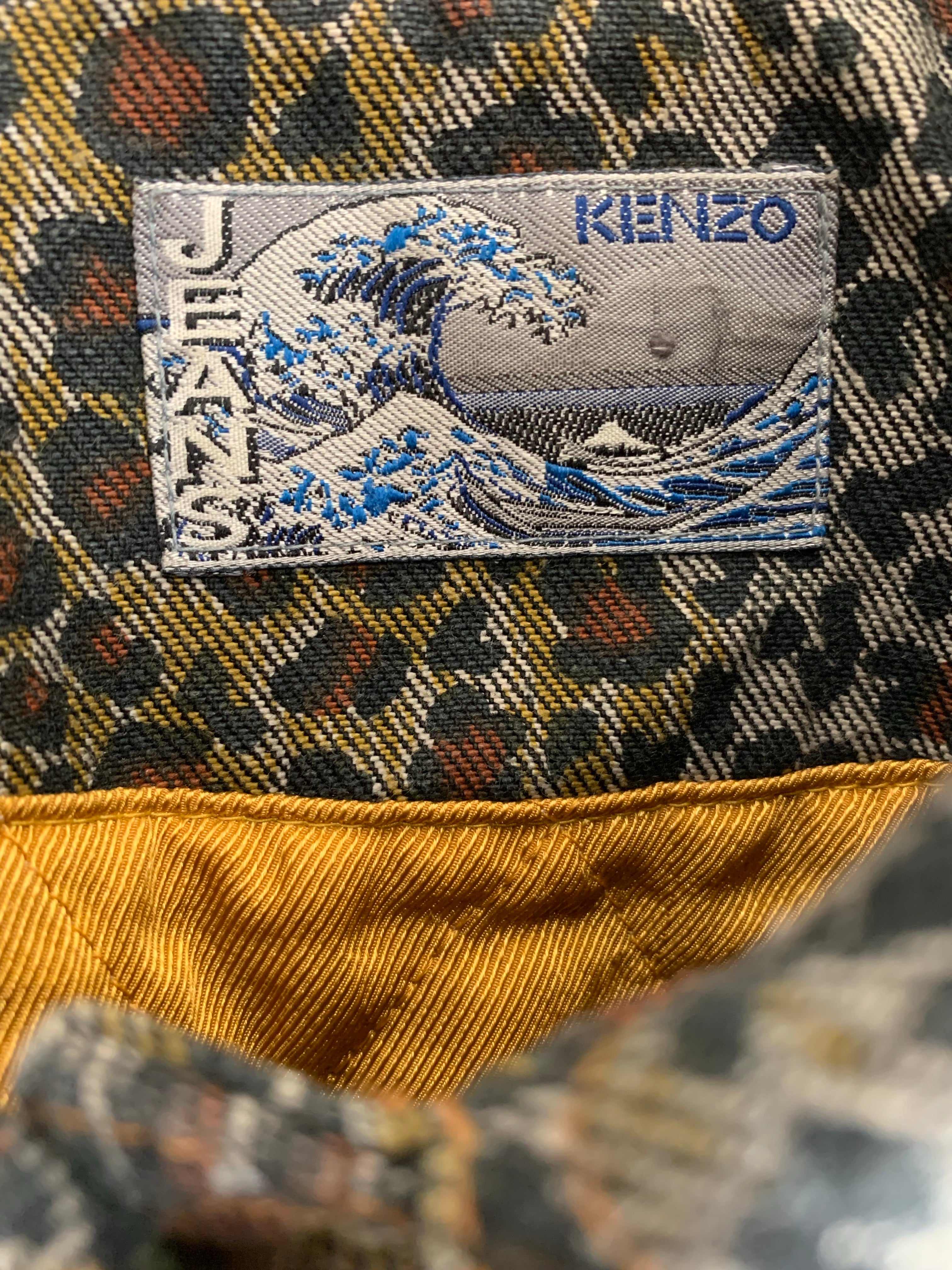 【 90s KENZO 】Safari Design Denim Jacket