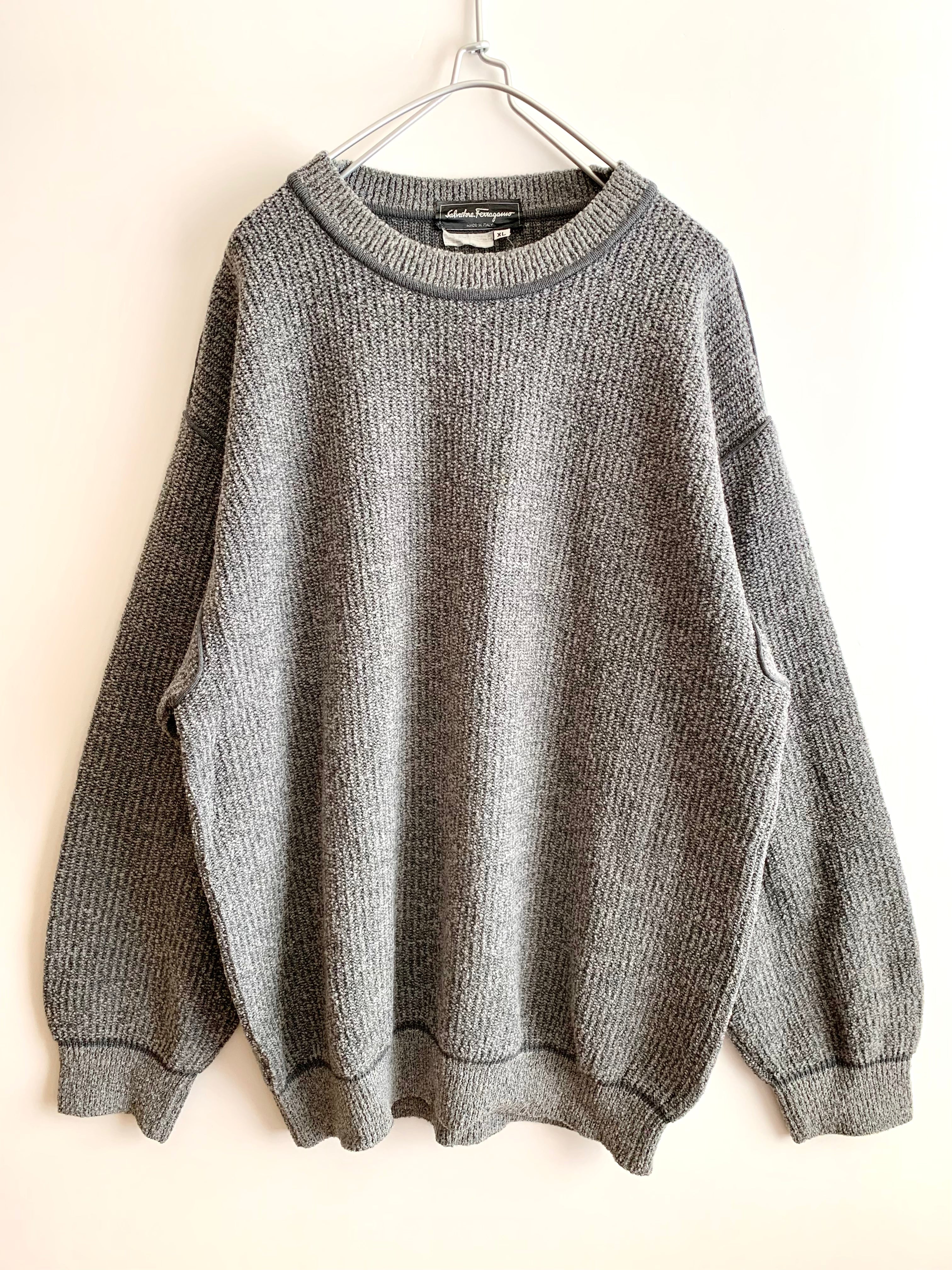 【 90s Salvatore Ferragamo 】Over Size Knit