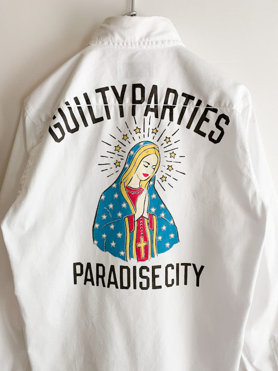 【 WACKO MARIA 】MARIA Print white Shirts