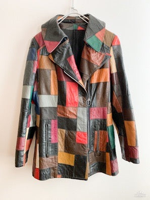 【 70s Vintage 】 Patchwork Leather Jacket