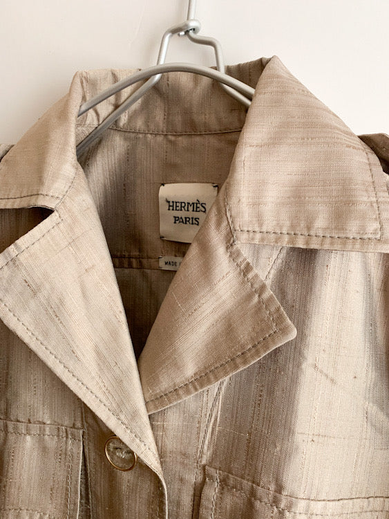 【 HERMES マルジェラ期 】 Silk Safari Design Jacket