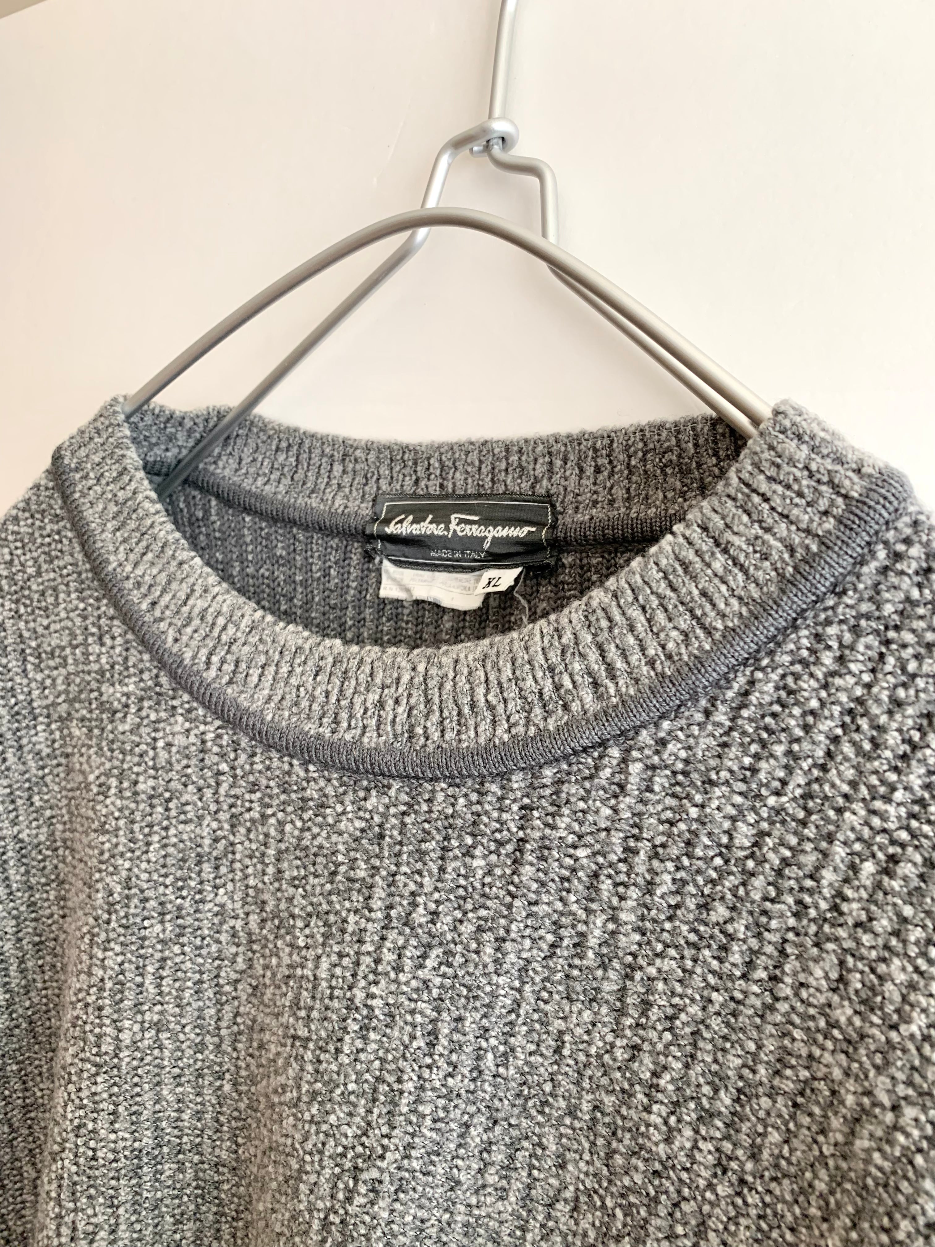 【 90s Salvatore Ferragamo 】Over Size Knit