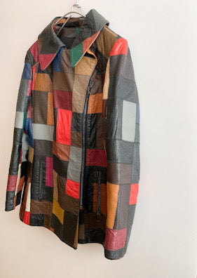 【 70s Vintage 】 Patchwork Leather Jacket