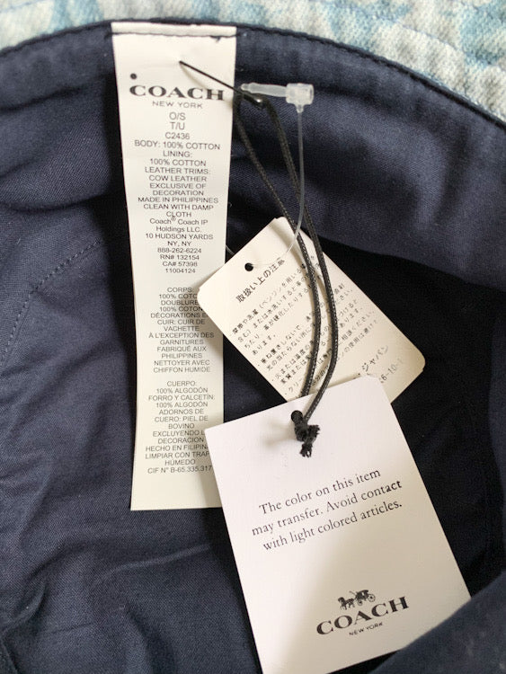 【 COACH 】 DENIM BUCKET HAT
