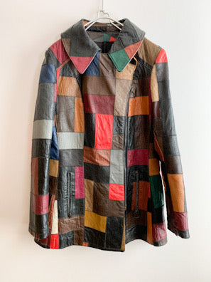 【 70s Vintage 】 Patchwork Leather Jacket