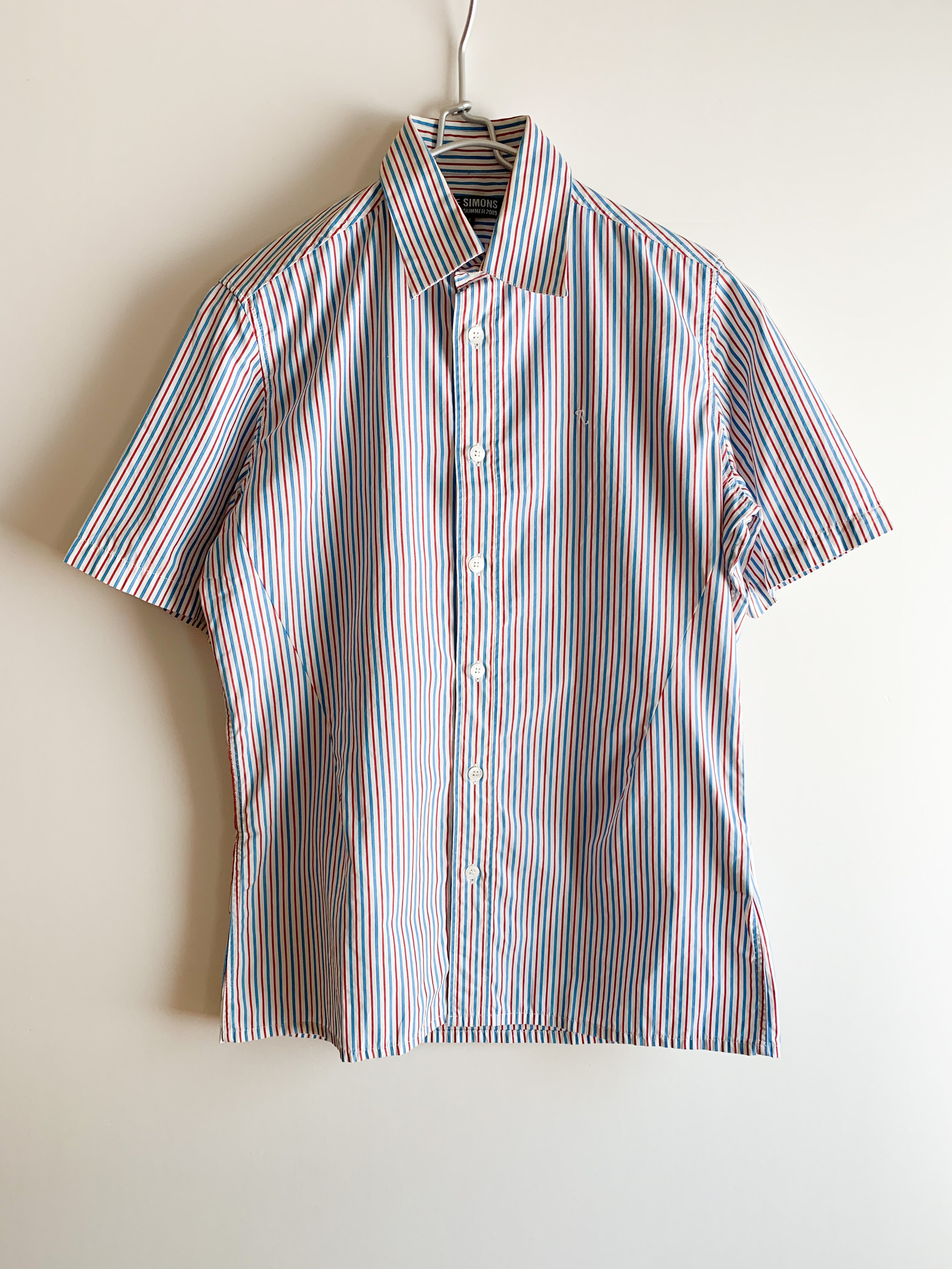 【 09ss RAF SIMONS 】 Stripe Short Sleeve Shirts