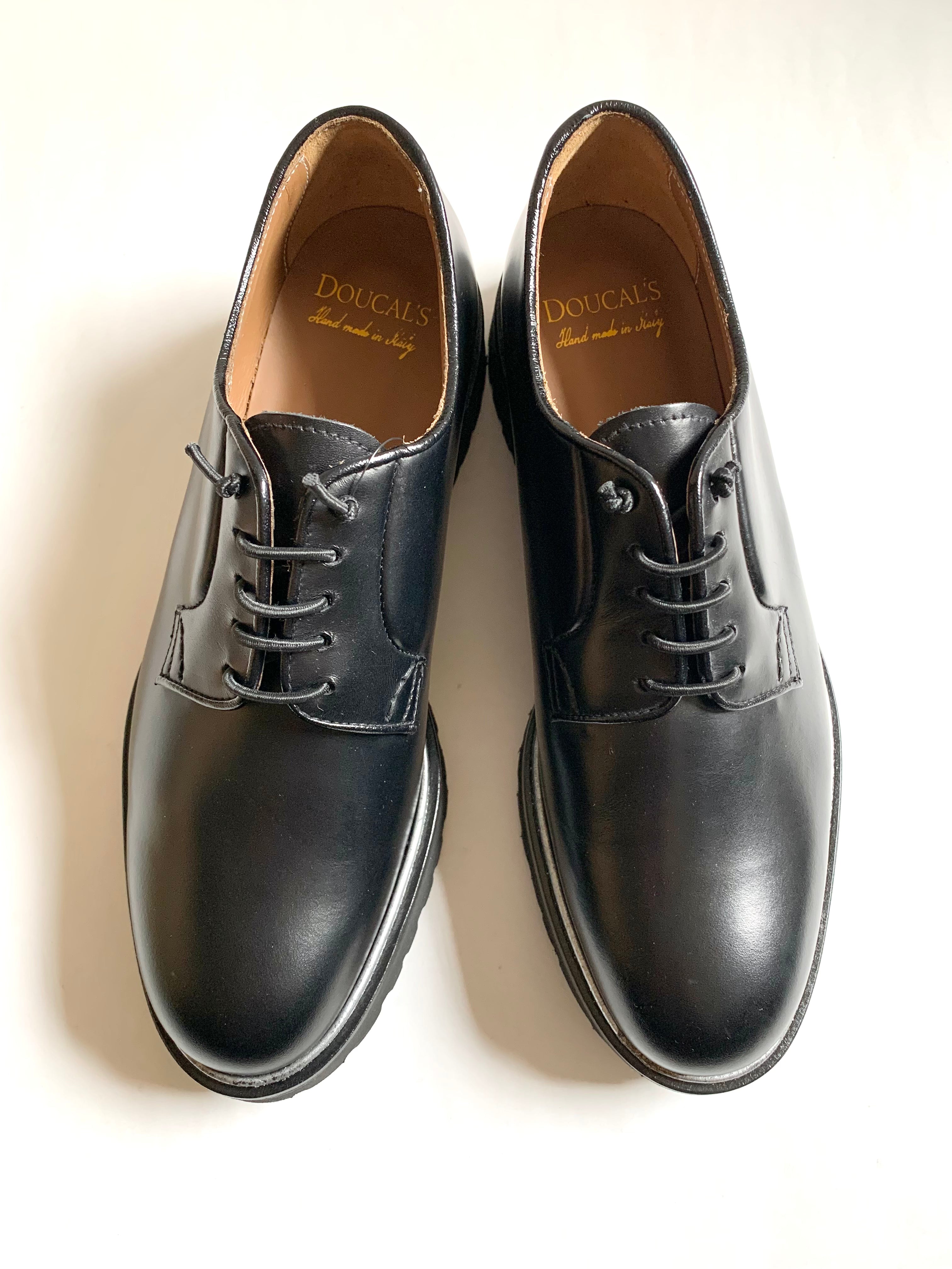 【 DOUCAL’S 】Piping design Plain toe Shoes