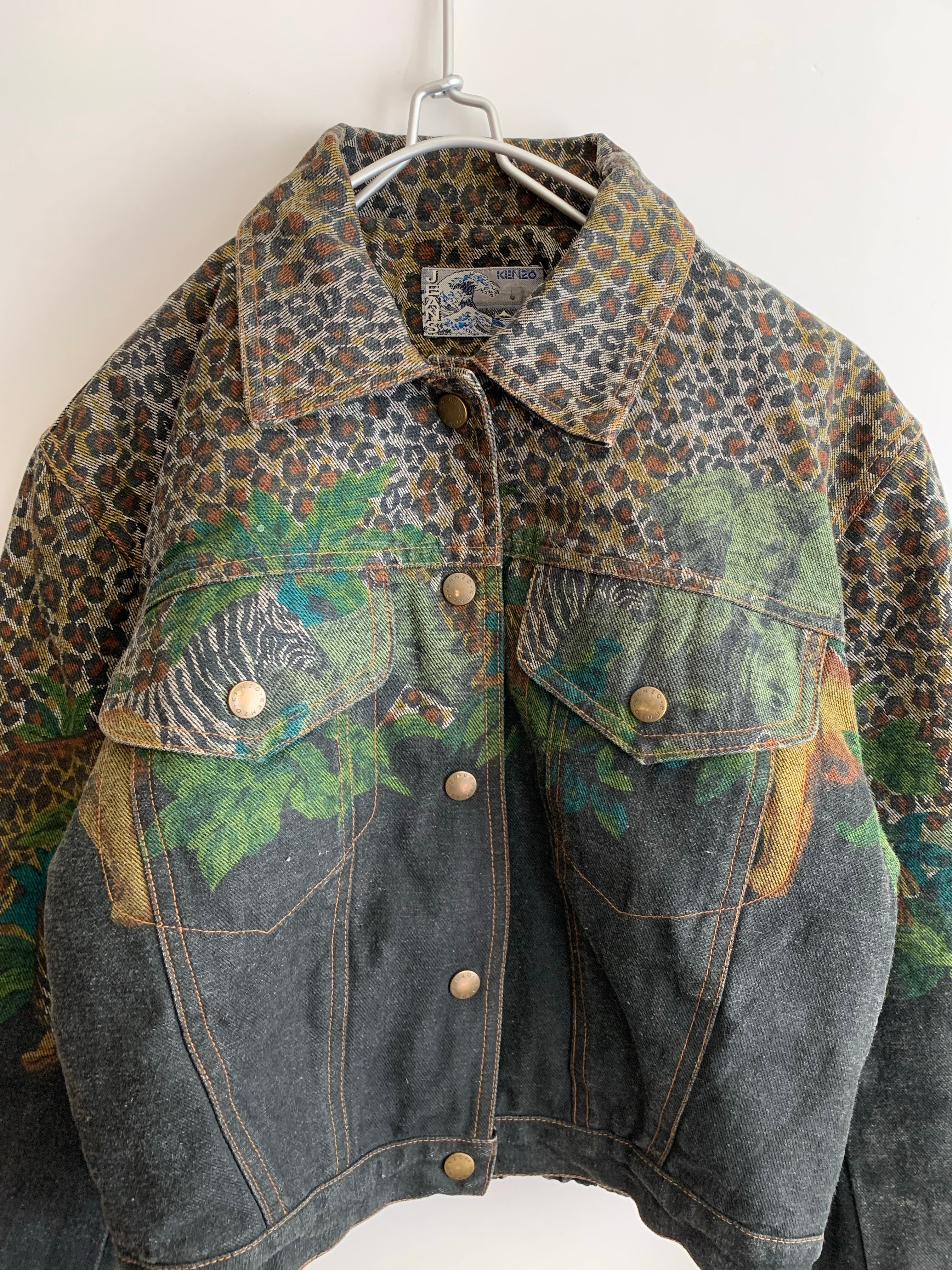 【 90s KENZO 】Safari Design Denim Jacket