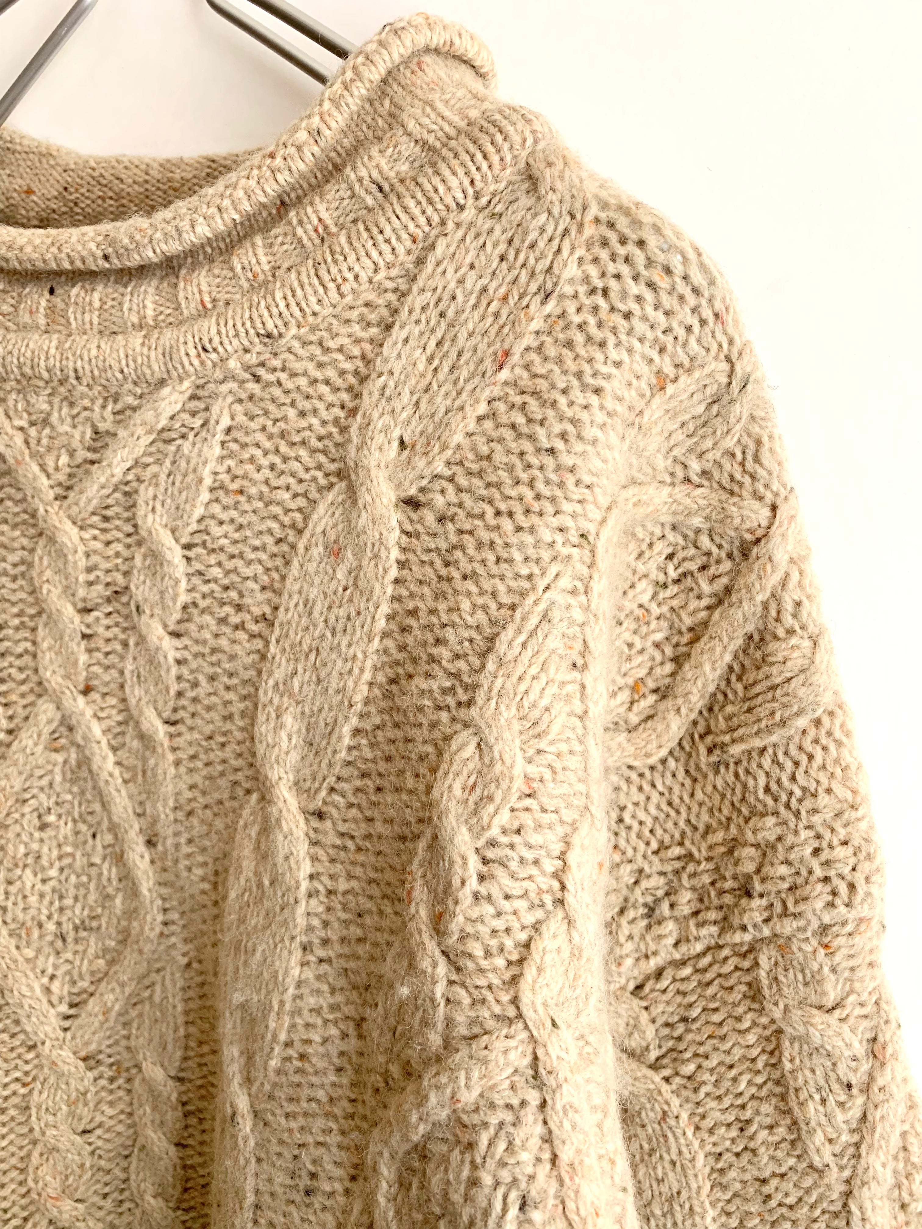 【 80s Brooks Brothers 】Roll Neck aran knit