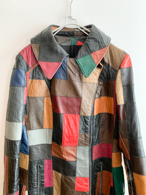【 70s Vintage 】 Patchwork Leather Jacket
