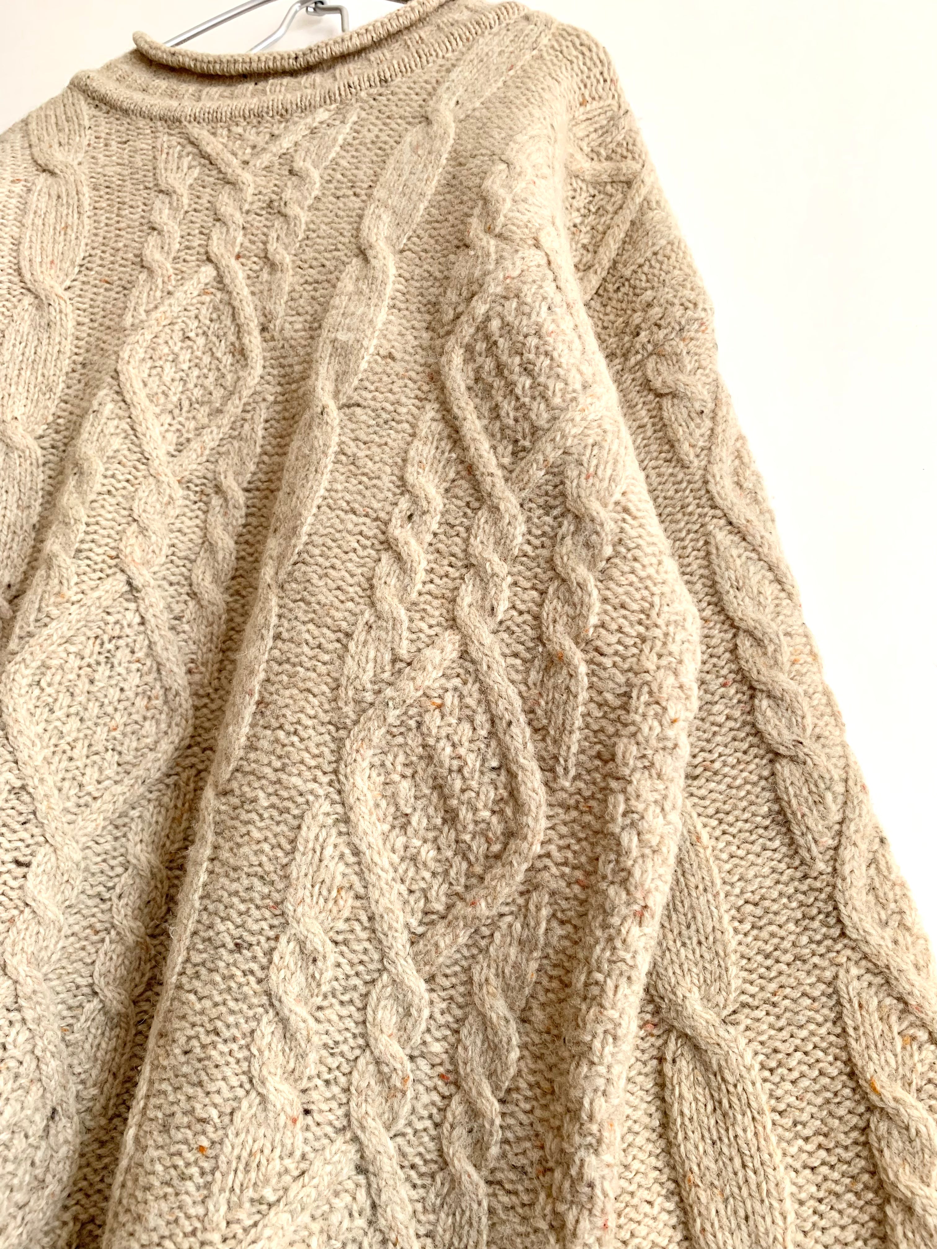 【 80s Brooks Brothers 】Roll Neck aran knit