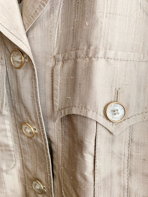 【 HERMES マルジェラ期 】 Silk Safari Design Jacket