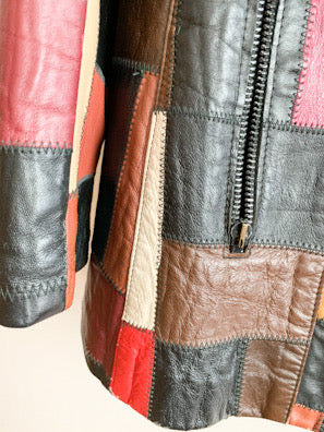 【 70s Vintage 】 Patchwork Leather Jacket