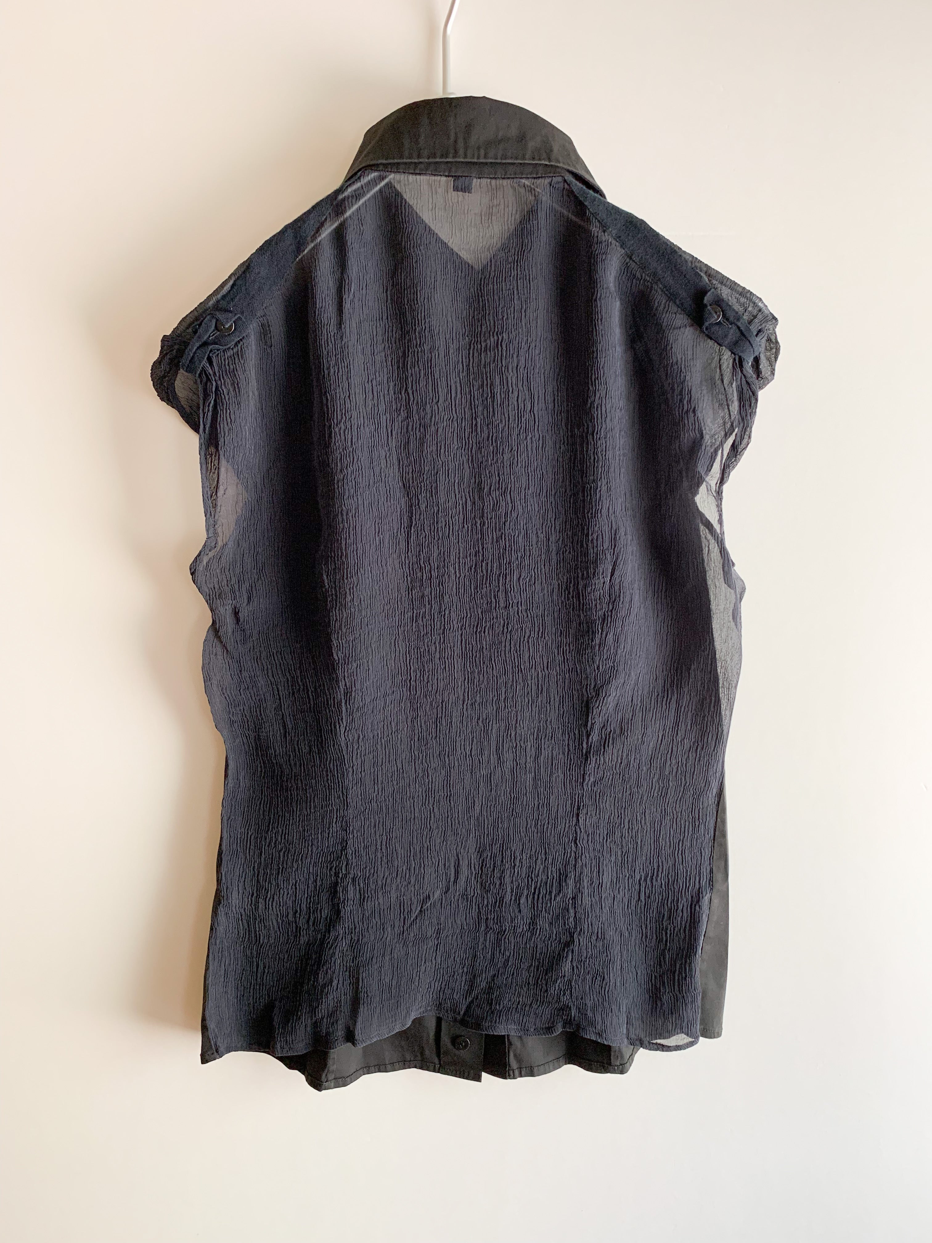 【 JIL SANDER 】 Buck See-through No-Sleeve Shirts