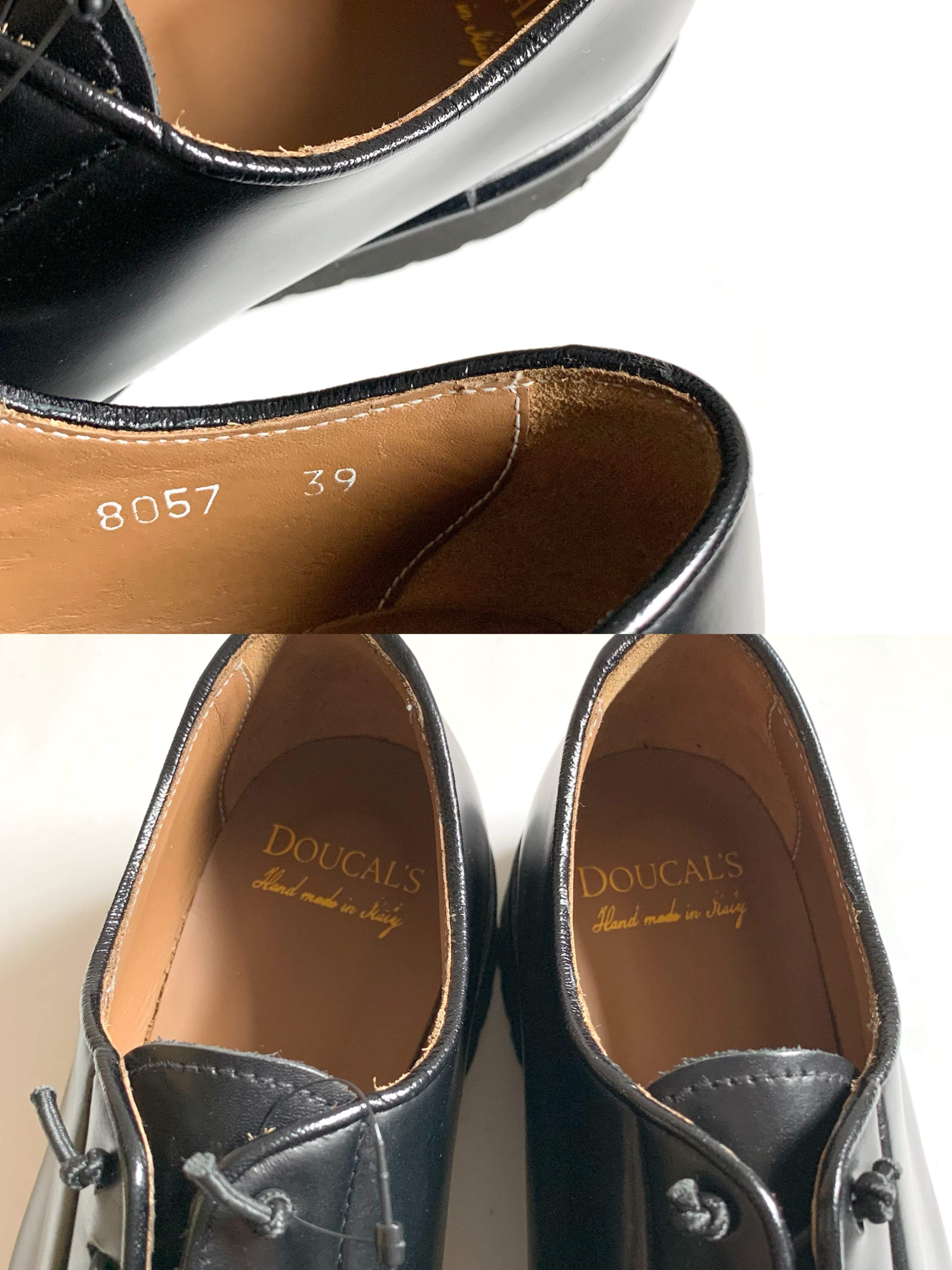 【 DOUCAL’S 】Piping design Plain toe Shoes