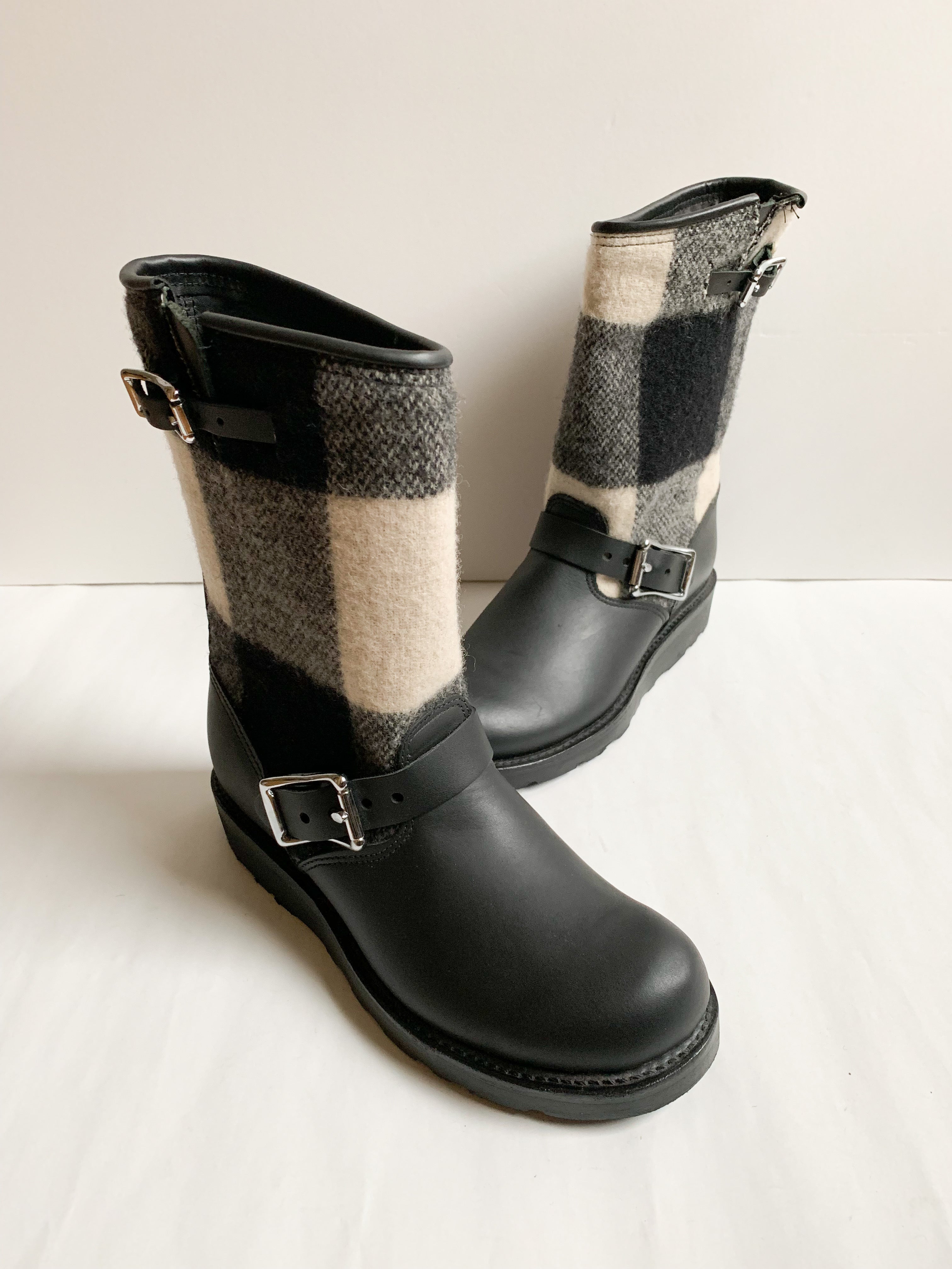 【 YUKETEN 】Wool×Leather  Engineer Boots