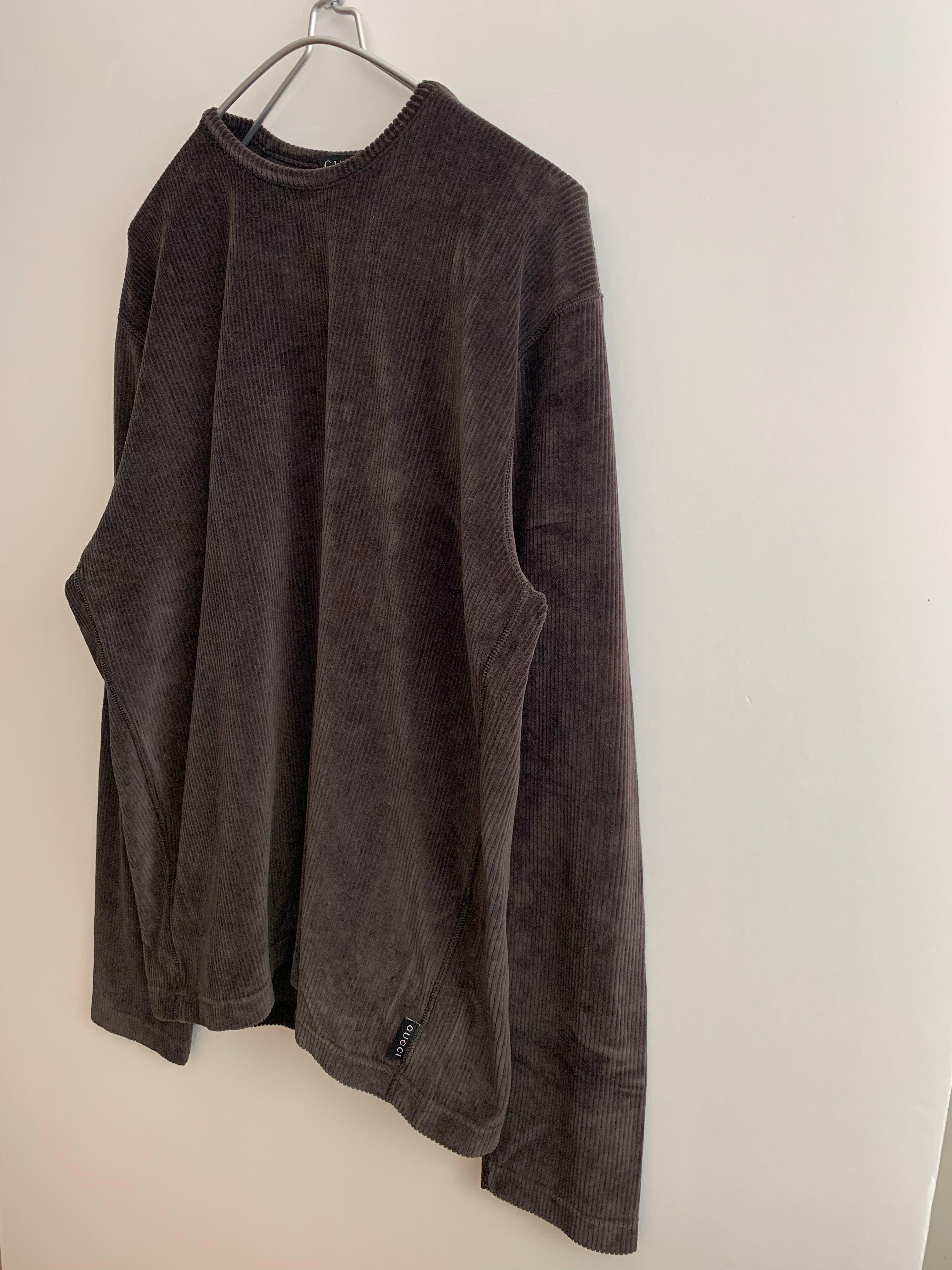 【 GUCCI 】CORDUROY CUT SEW LONG TEE
