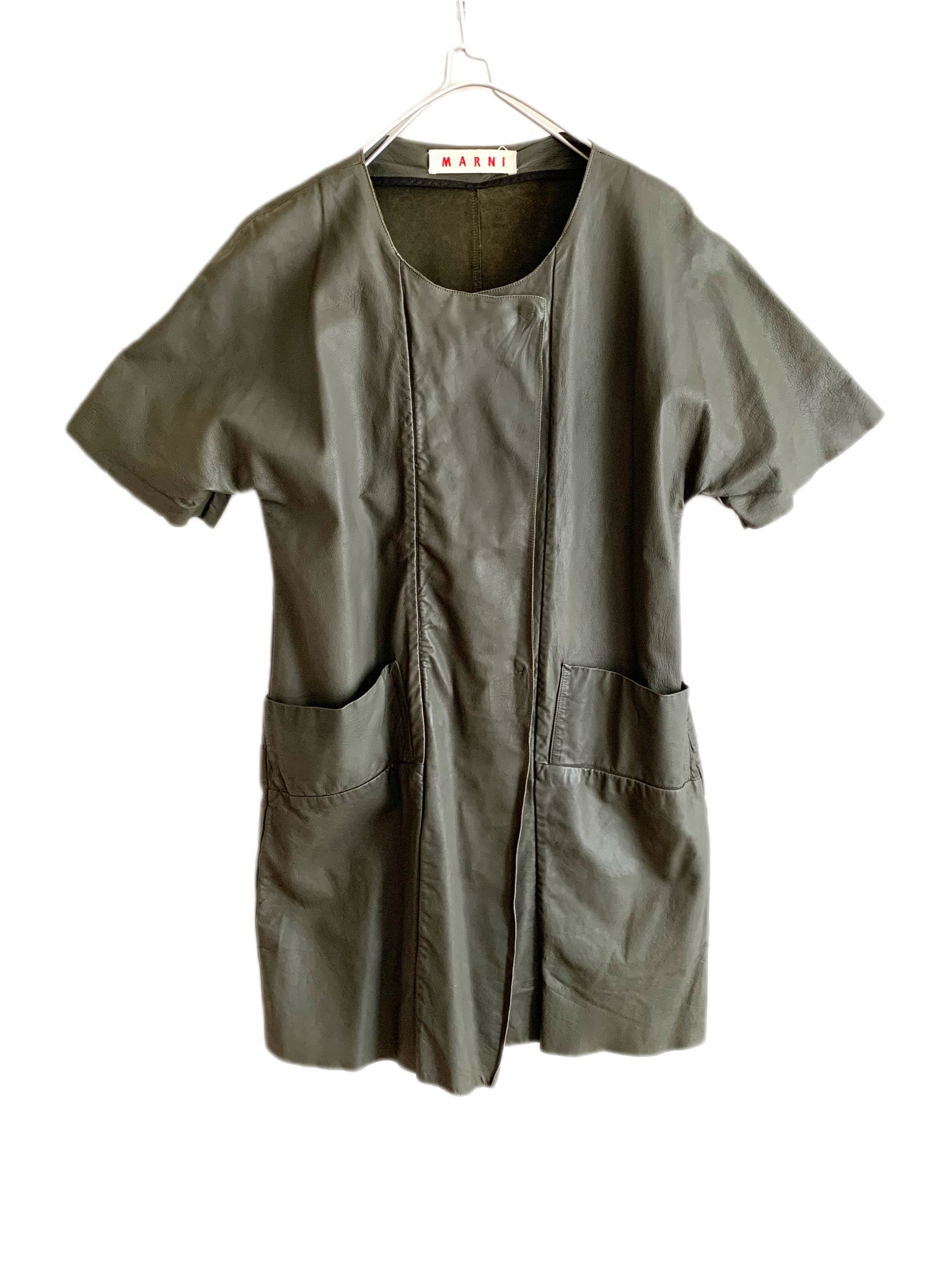 【 MARNI 】 Short Sleeve Leather coat