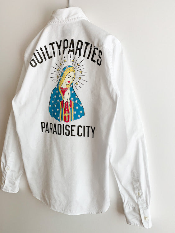 【 WACKO MARIA 】MARIA Print white Shirts