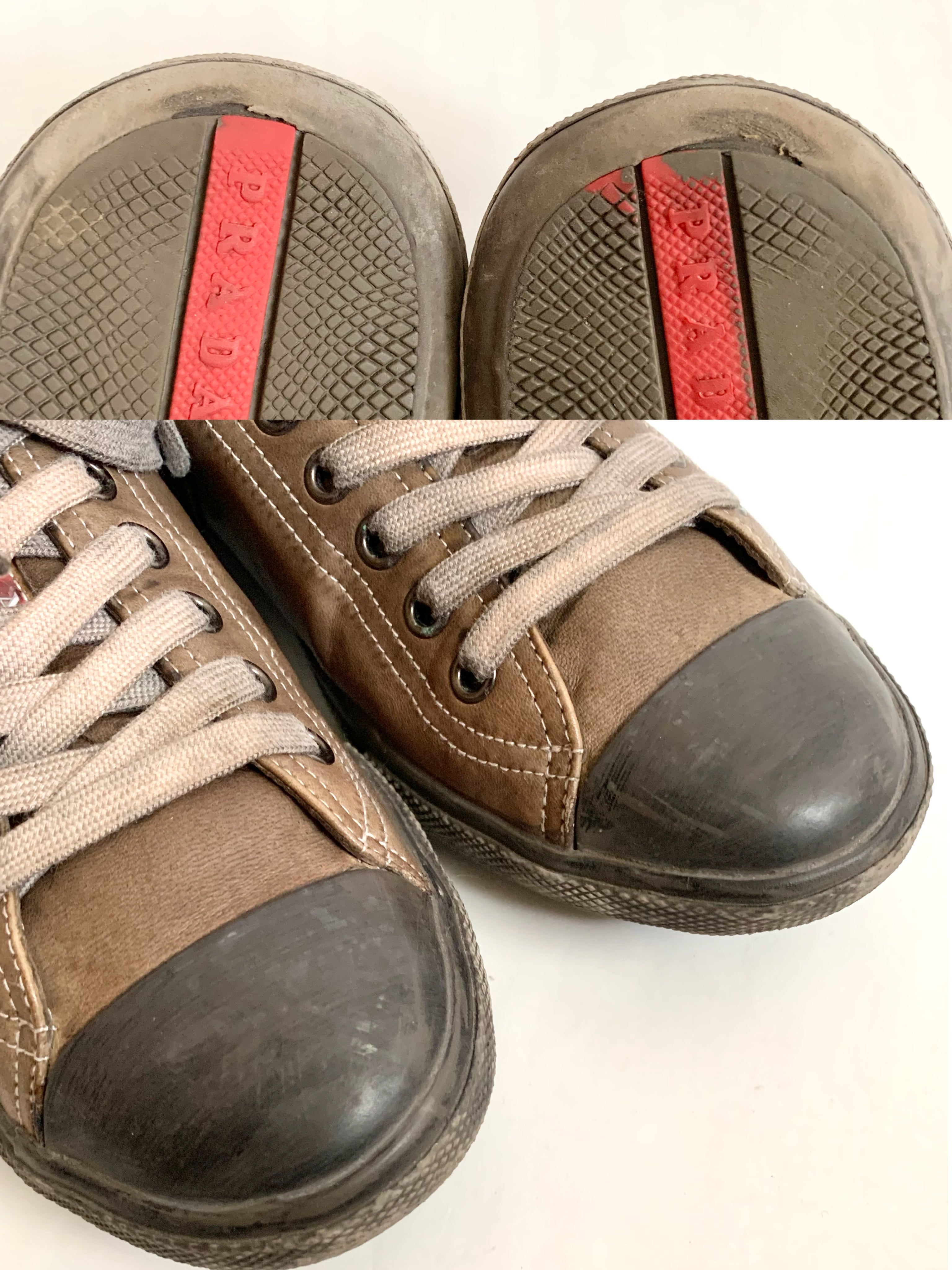 【 PRADA 】Leather Sneaker