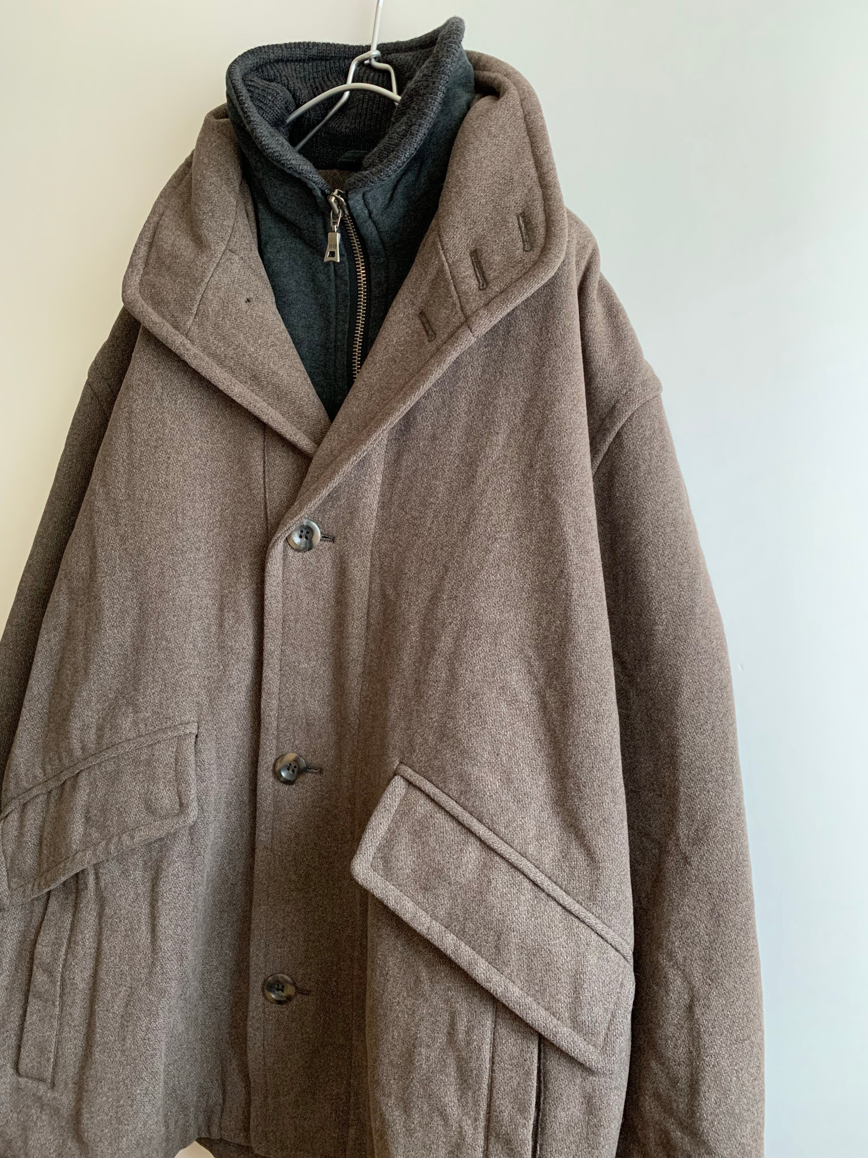 【 HUGO BOSS 】Layered Woo Coat