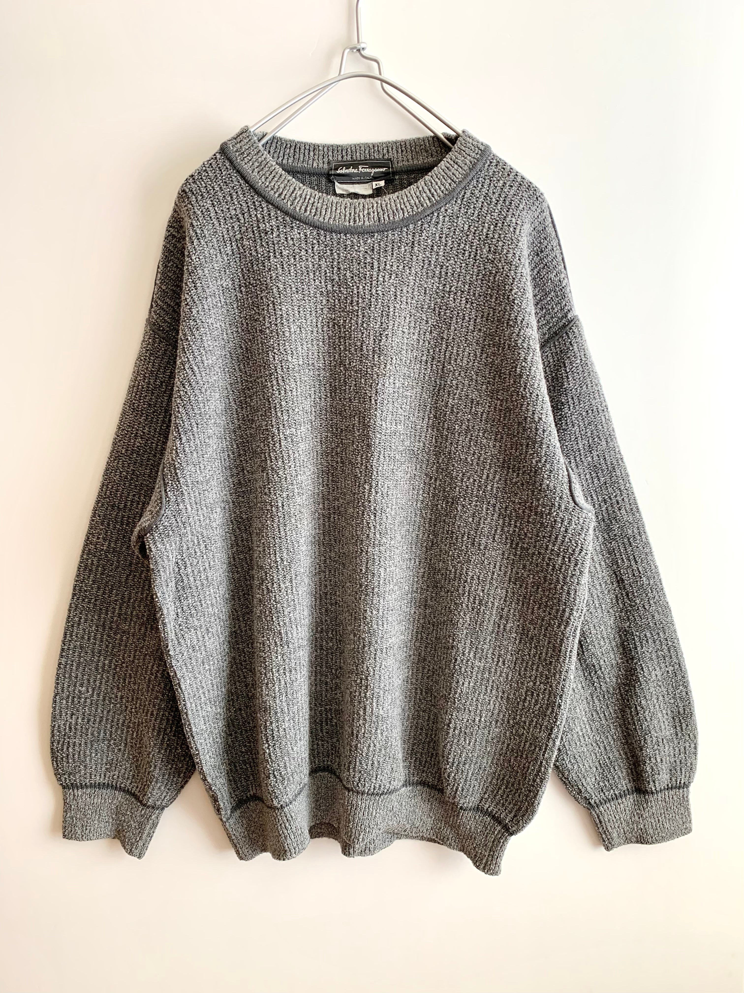 【 90s Salvatore Ferragamo 】Over Size Knit